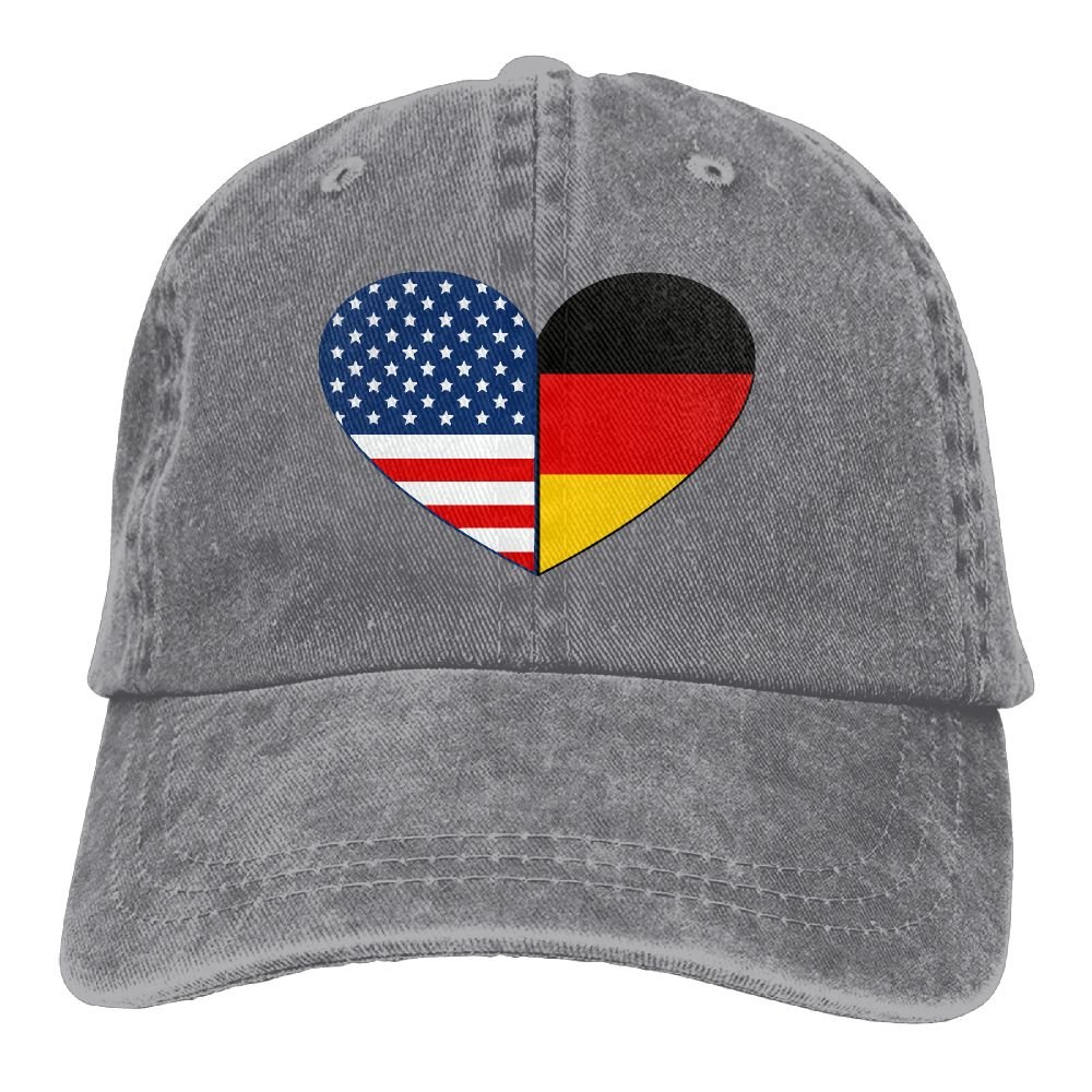 German American Heart Baseball Cap for Men - Adjustable Snapback Polo Style Low Profile Hat - Perfect for Sports, Casual Wear & Patriotic Events