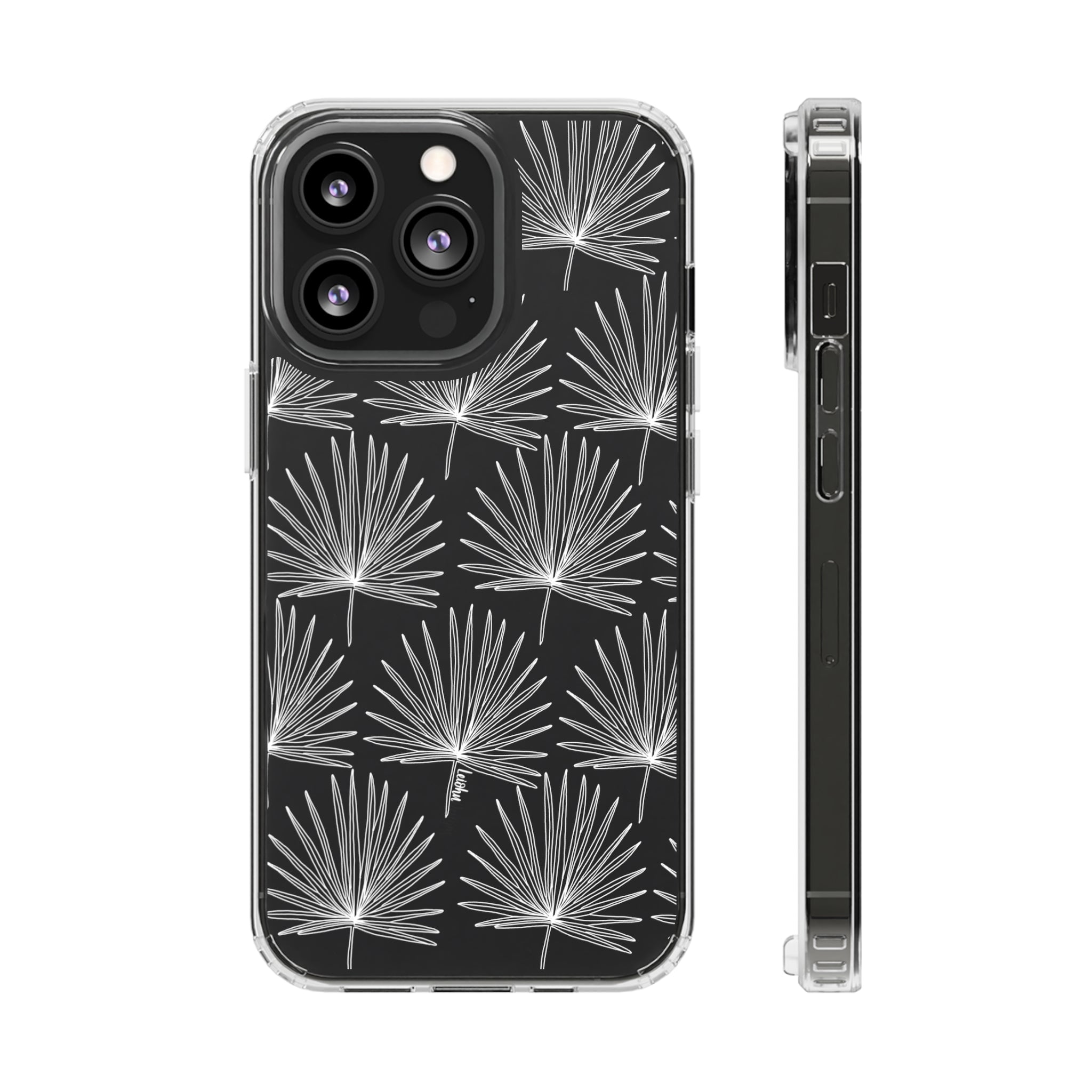 FAN PALM Clear Phone Case - Slim Protective Cover for iPhone 15/14/13/12/11 Pro Max XR XS - Durable Scratch-Resistant TPU Case - Perfect for Daily Use, Travel & Outdoor Activities