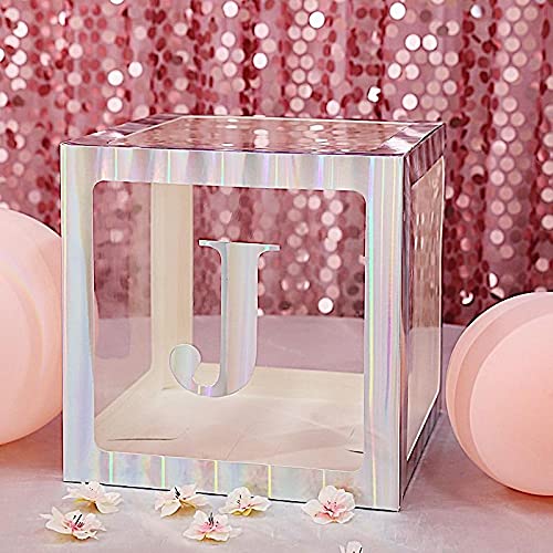 4 Pack Iridescent 5 Inch Letter J Stickers - Waterproof Vinyl Wall Decals for Home Decor, Nursery, Classroom & Party Backdrop (Gold/Silver) - Perfect for Birthday, Wedding, Baby Shower & Photo Booth Backgrounds