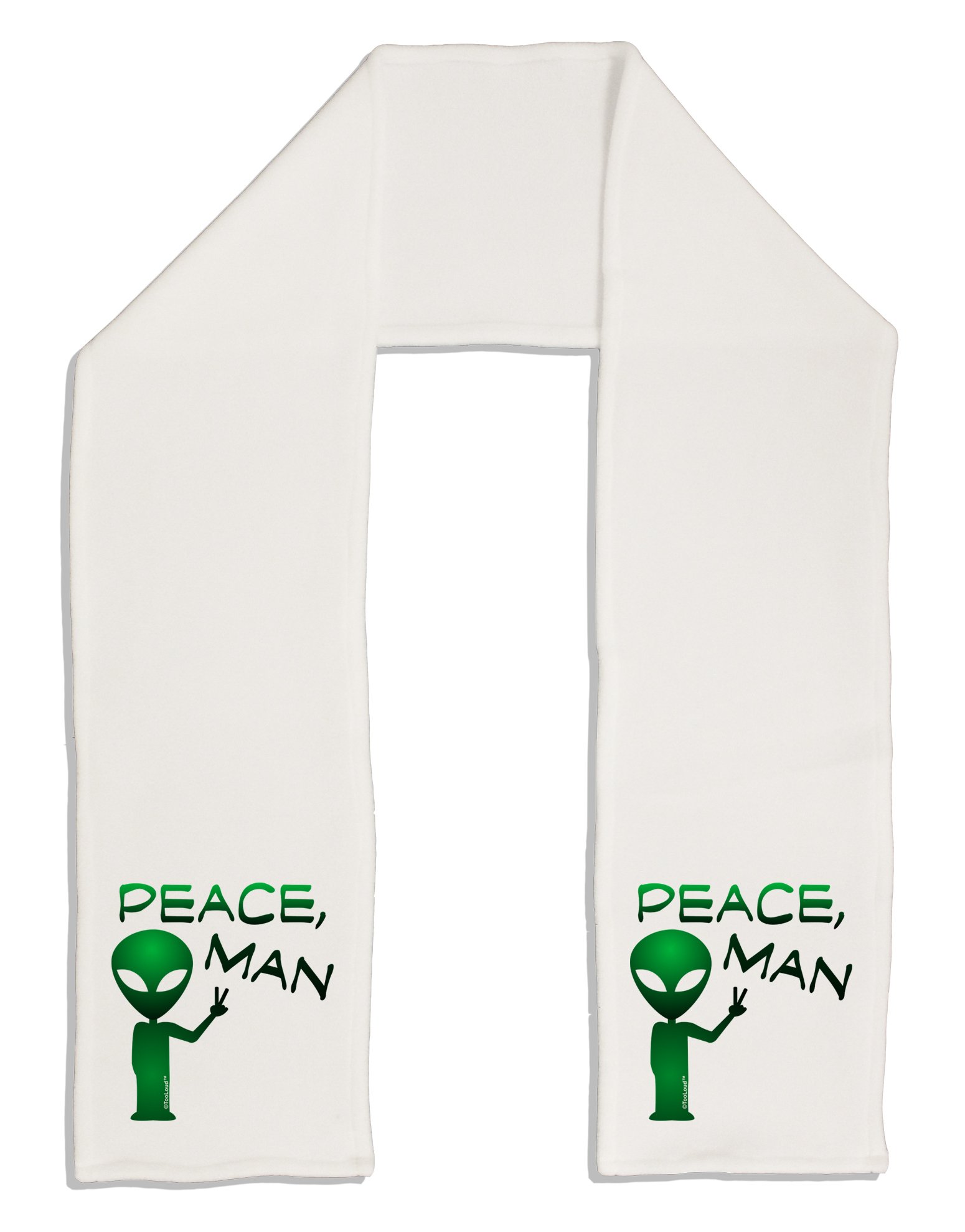 TooLoud Peace Man Alien Adult Fleece Scarf 64