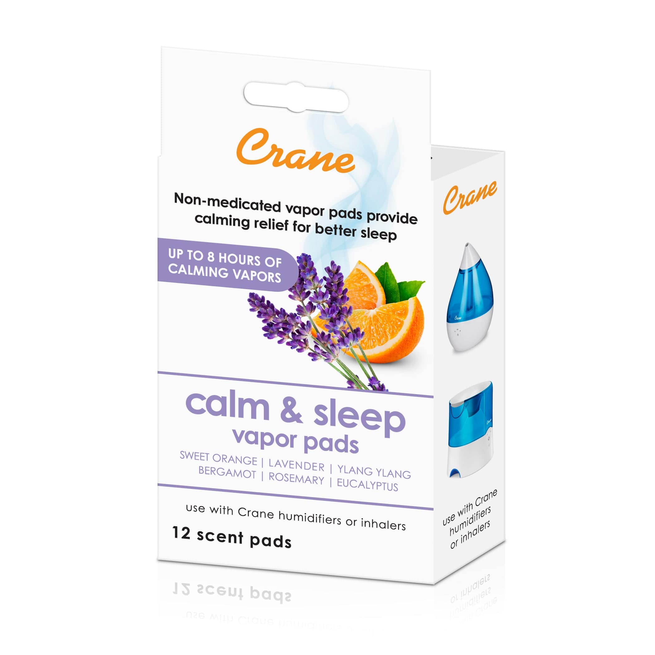 Crane Vapor Pads 12 Pack - Compatible with EE 5955 & EE 8620 Humidifiers - Replacement Filters for Clean Mist & Aromatherapy Use in Bedroom, Office, or Nursery