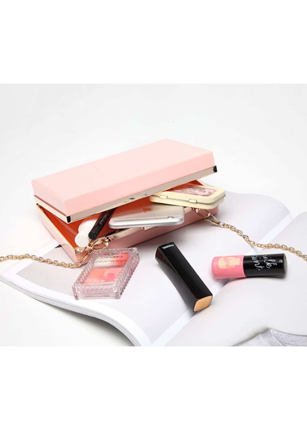Stylish Women's Evening Clutch Bag - Clear Acrylic Shoulder Purse with Chain Strap for Parties, Weddings & Special Occasions