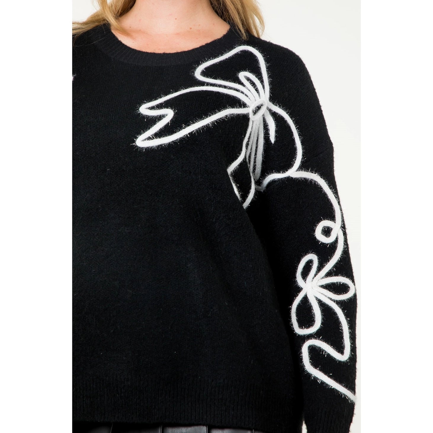 Embroidered Sweater Women's Casual Knit Pullover - On Sale $47.20 - Perfect for Fall Fashion, Office Wear & Cozy Outfits