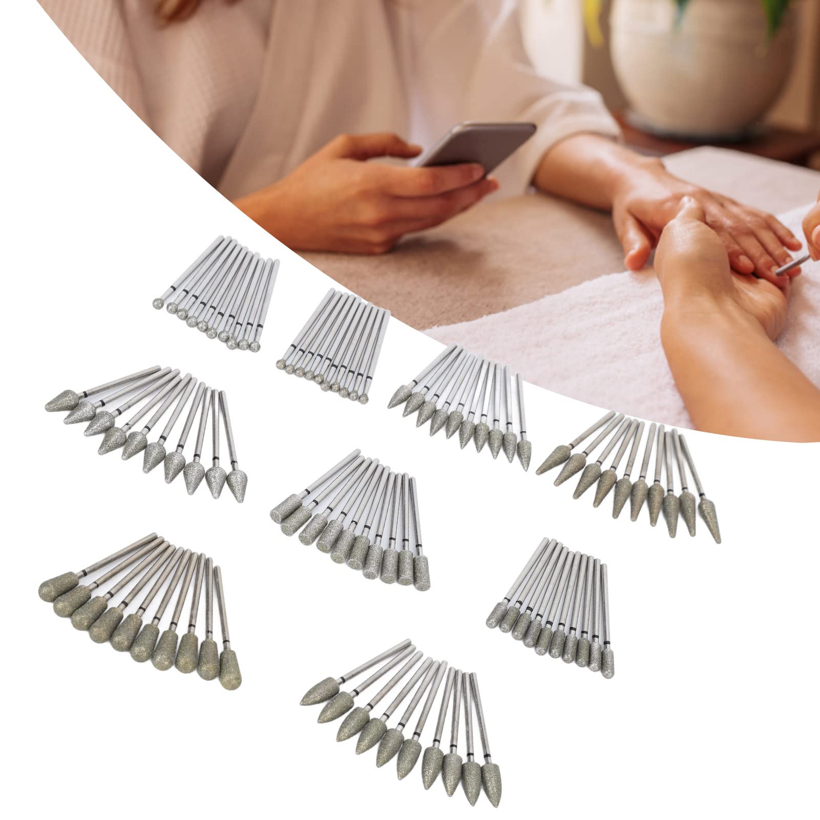 90PCS Professional Nail Drill Bits Set for Manicure & Pedicure - Diamond Emery Grinding Heads for Acrylic/Gel Polish Removal - Perfect for Nail Salons & Home Use