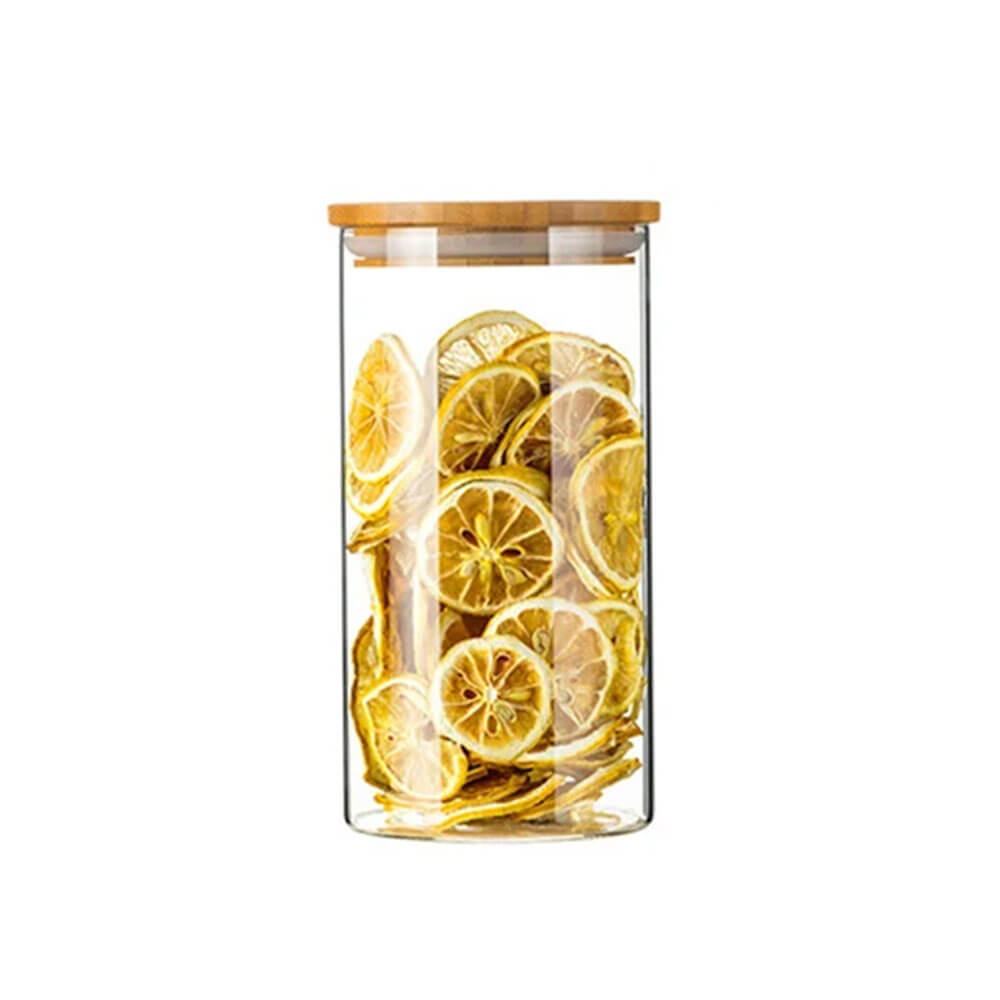 Premium Hector Bamboo & Glass Storage Jars - Eco-Friendly Kitchen Organizers for Spices, Tea, Coffee & Dry Goods | Perfect for Pantry, Countertop & Gift Giving