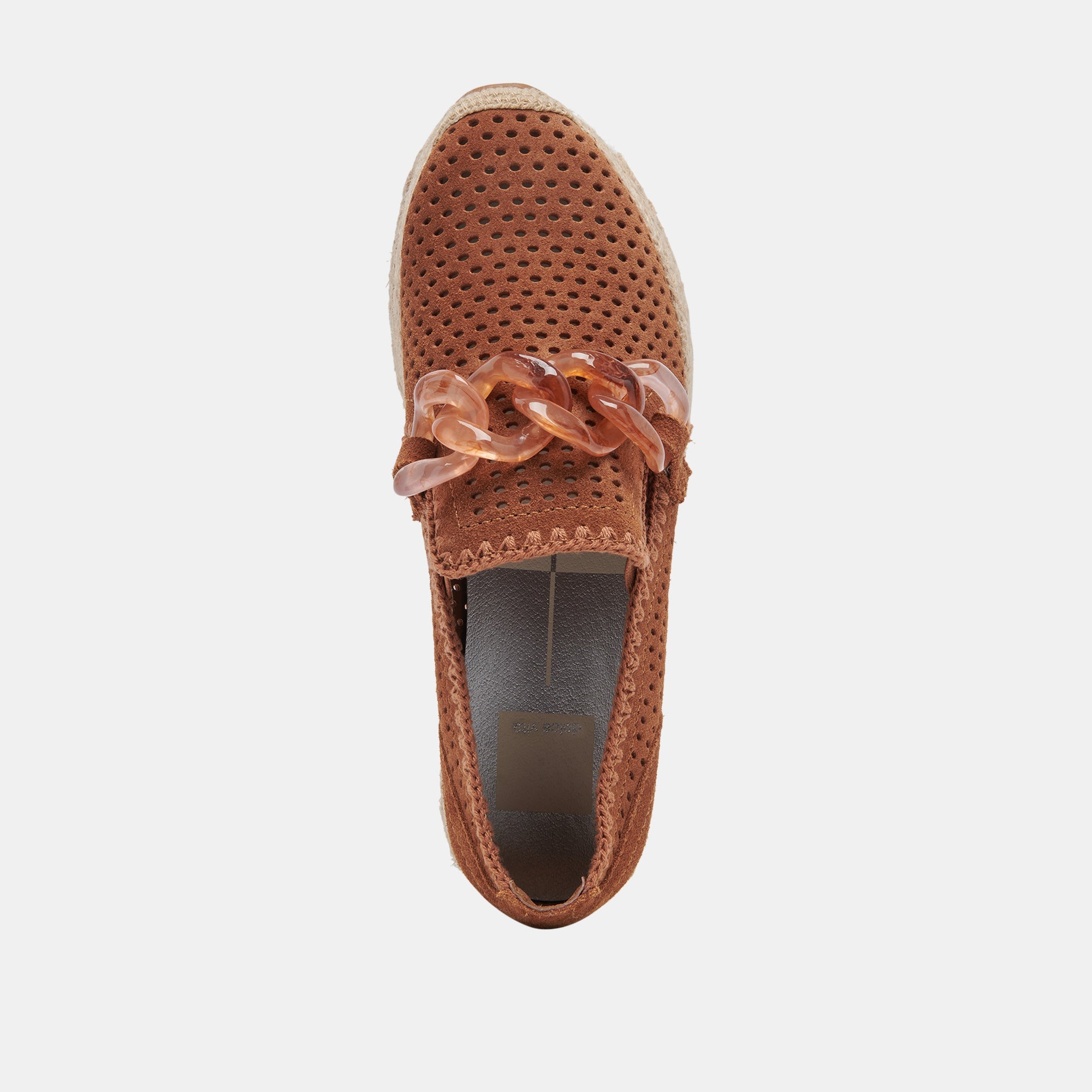 JHENEE Women's Espadrille Sneakers in Pecan - Perforated Suede Comfort Shoes for Casual Wear & Summer Outfits