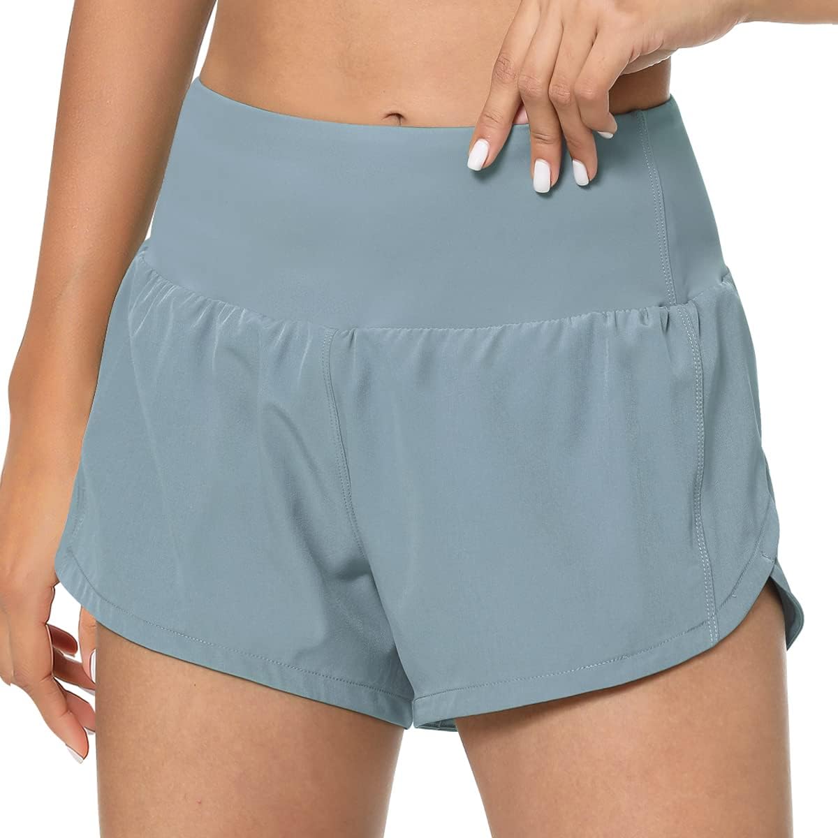 GYM RAINBOW Women's High Waisted Athletic Shorts - Lightweight Quick Dry Workout Running Shorts with Pockets for Yoga, Gym & Outdoor Activities
