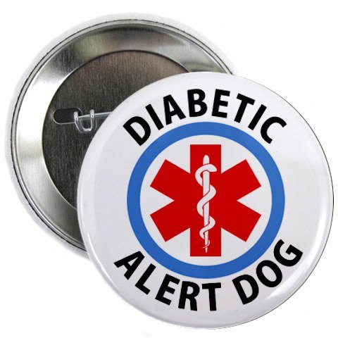 Diabetic Alert Dog Medical Symbol Pinback Button Badge 2.25 Inch - Perfect for Medical ID, Awareness Campaigns & Support Groups