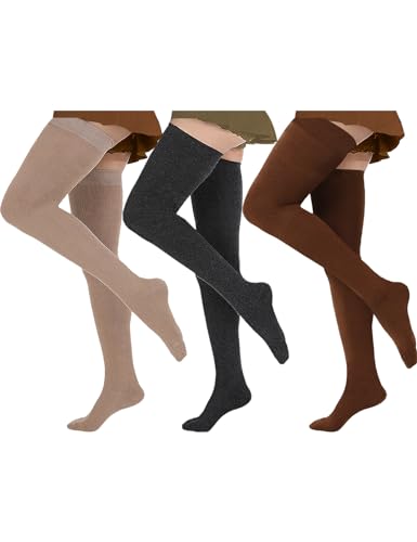 Beige + Charcoal + Brown 3 Pairs