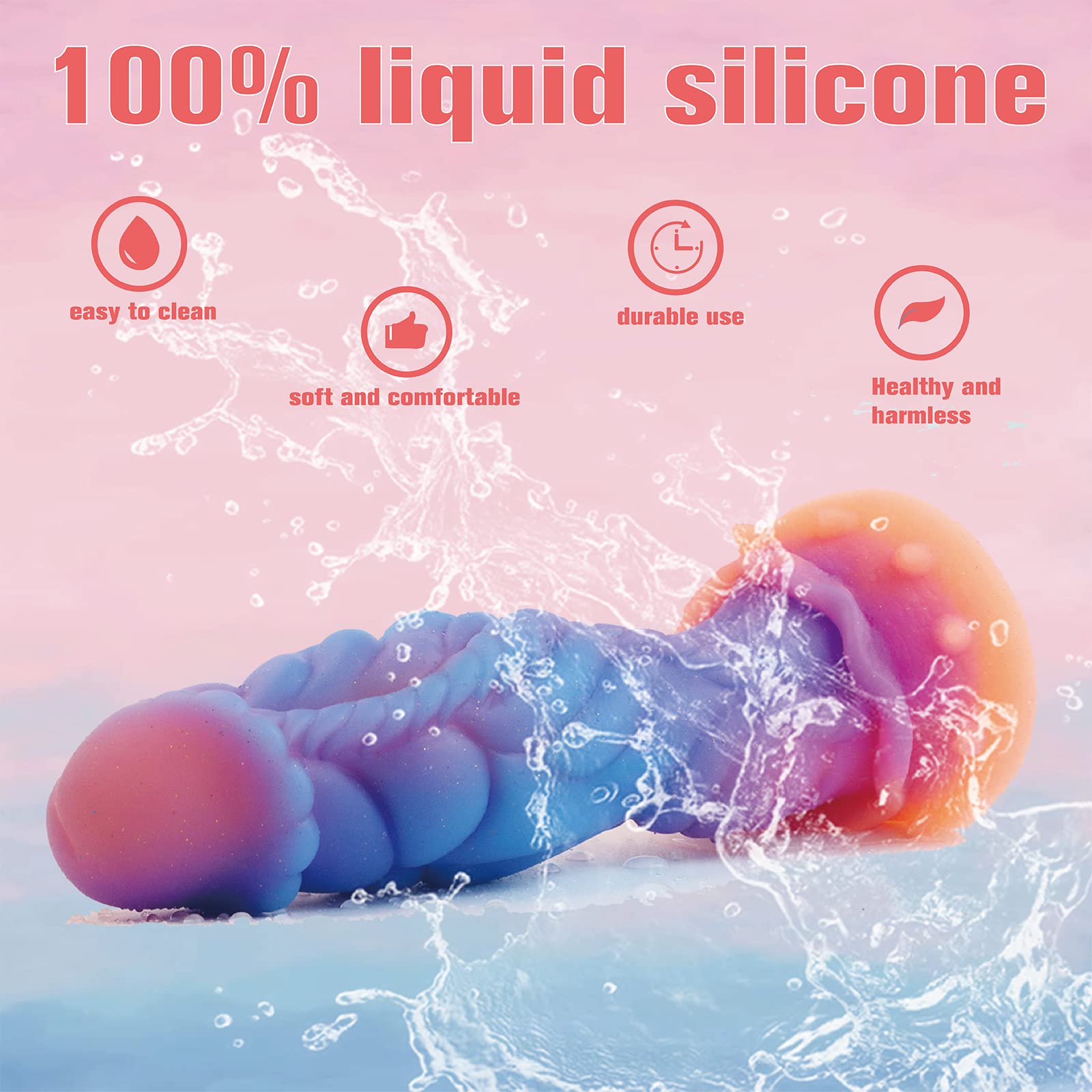Realistic Monster Dildo - Premium Silicone Anal Toy with Strong Suction Cup for Hands-Free Play | G-Spot Stimulator for Women & Men | 9.5 Inch Blue Adult Sex Toy | Perfect for Solo Play, Couples & BDSM Scenes