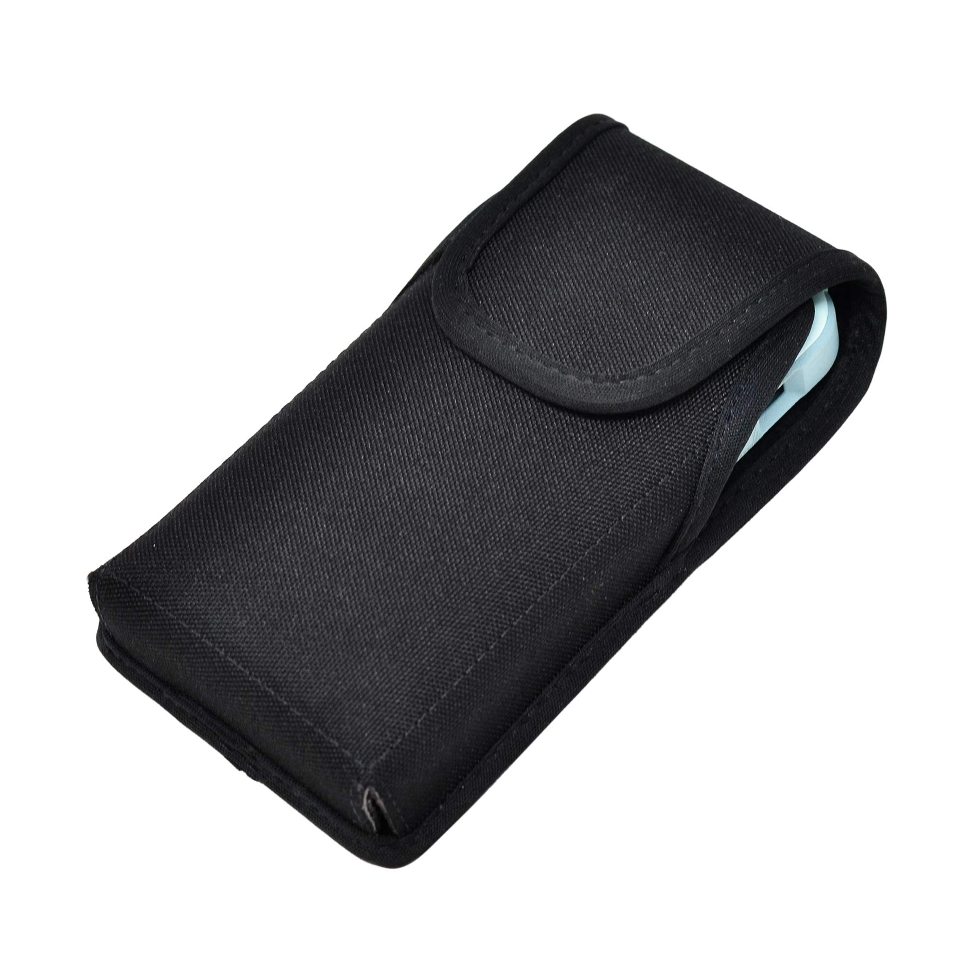 Premium Nylon Phone Holster for iPhone 13 & 12 Mini - Black Belt Clip Holder with Shockproof Design | Fits Commuter & Symmetry Style Cases | Durable Metal Clip for Secure Carry | Perfect for Hiking, Workouts & Everyday Use