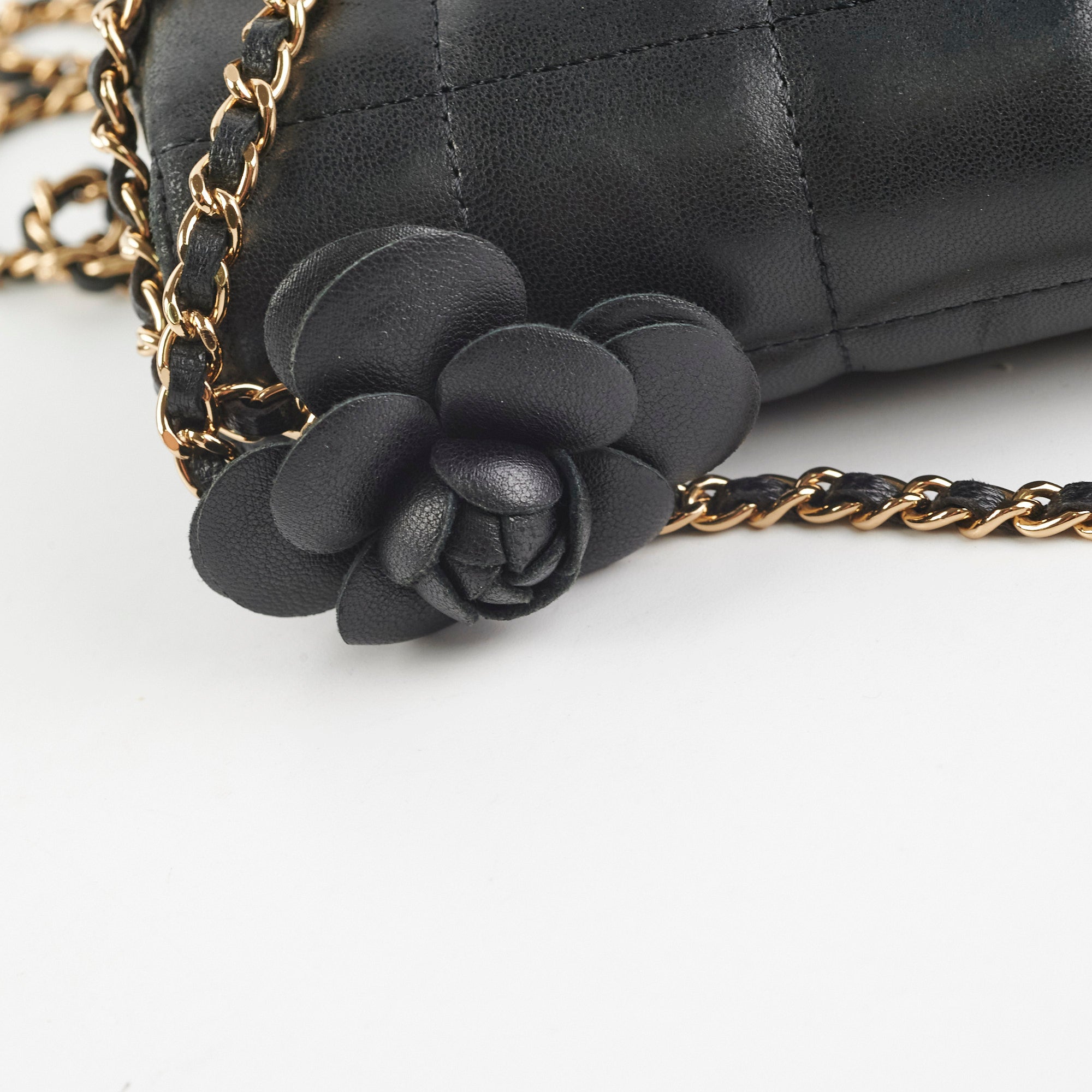 Chanel Seasonal Camellia Lambskin Mini Bag Black - Luxury Crossbody Purse for Women, Perfect for Date Night & Evening Events