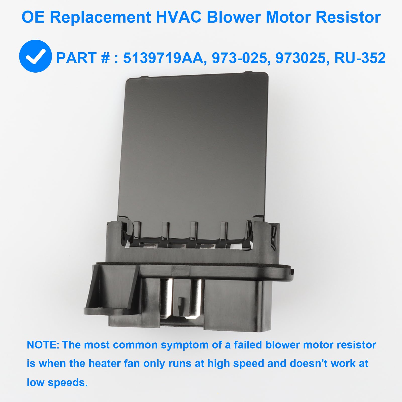 HVAC Blower Motor Resistor Replacement for 2002-2007 Jeep Liberty & 2002-2006 Jeep Wrangler TJ - Compatible with Part Numbers 5139719AA, 973-025, 973025 - Perfect for AC/Heating System Repairs & DIY Auto Maintenance