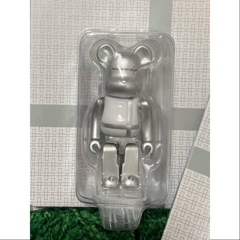 Limited Edition Medicom Be@rbrick 100% Silver Bearbrick PLUS - Collectible Designer Toy for Home Decor, Gift & Display
