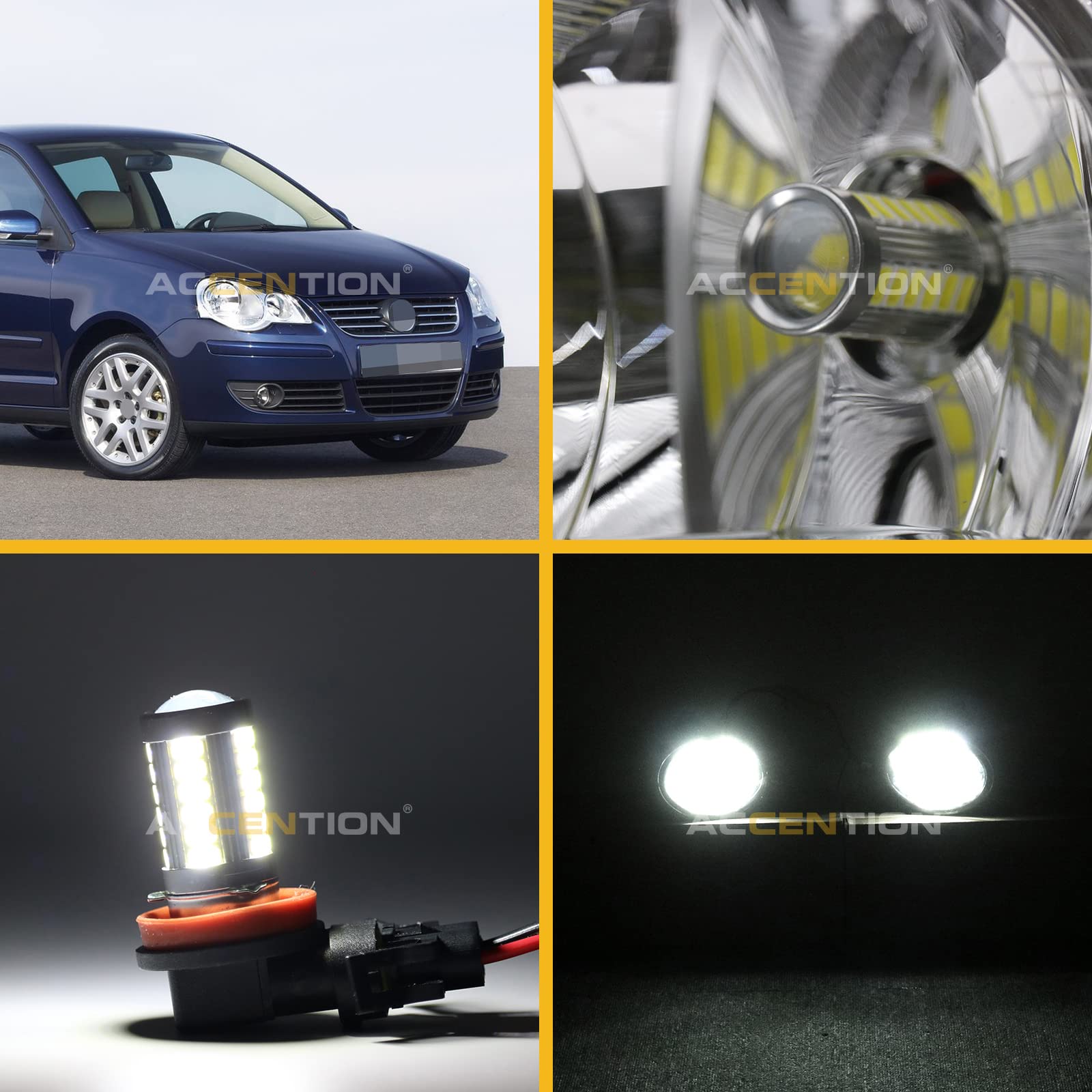 VW Polo GTI 9N3 MK4 Facelift (2005-2010) LED Fog Lights - Bright Front Fog Lamps for Enhanced Visibility in Rain & Fog - Perfect for Night Driving & Low Visibility Conditions