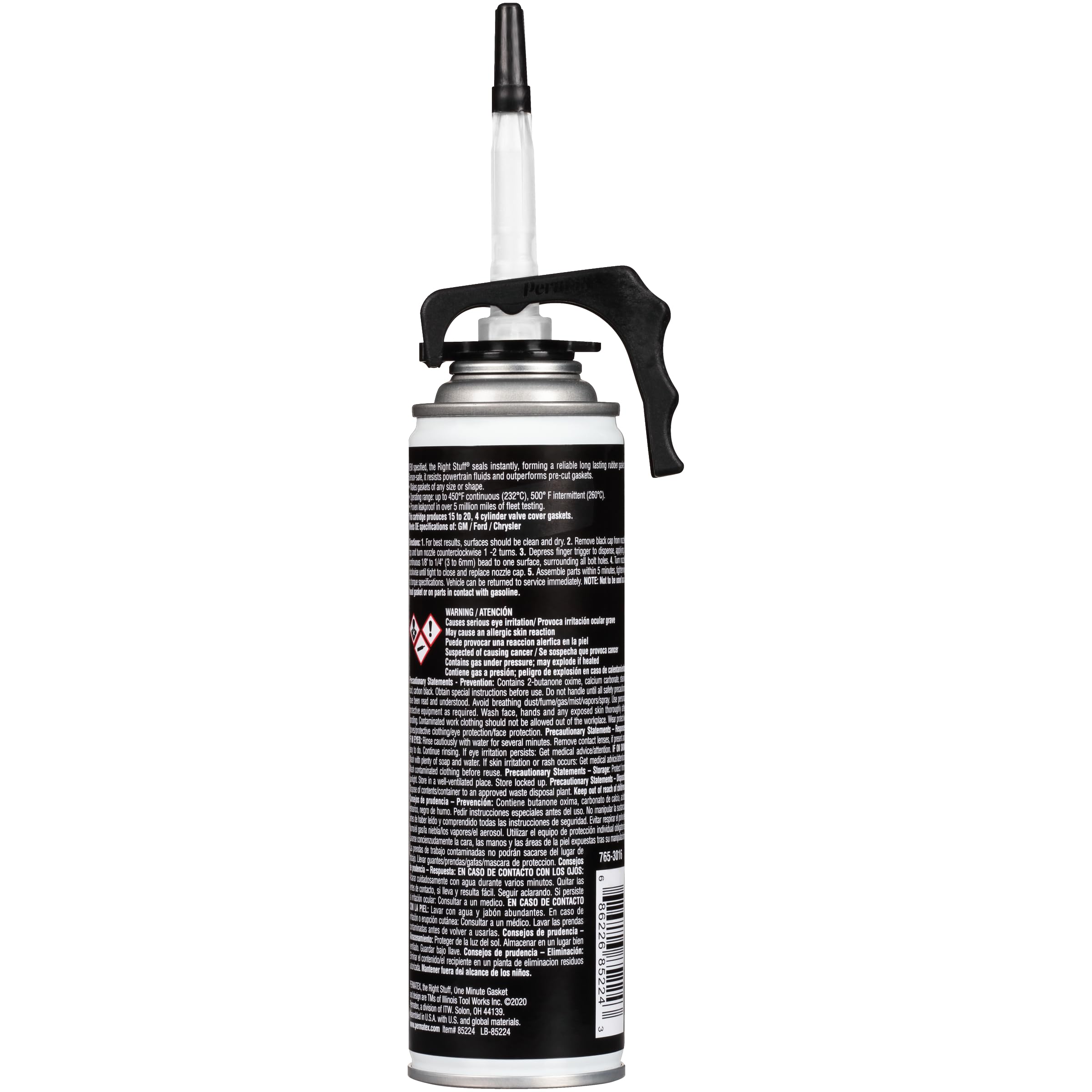 Permatex 85224 The Right Stuff Gasket Maker - 7.5 oz PowerBead Can | High-Temperature RTV Silicone Sealant for Automotive, Marine & Industrial Use | Perfect for Engine Gaskets, Valve Covers & Transmission Seals