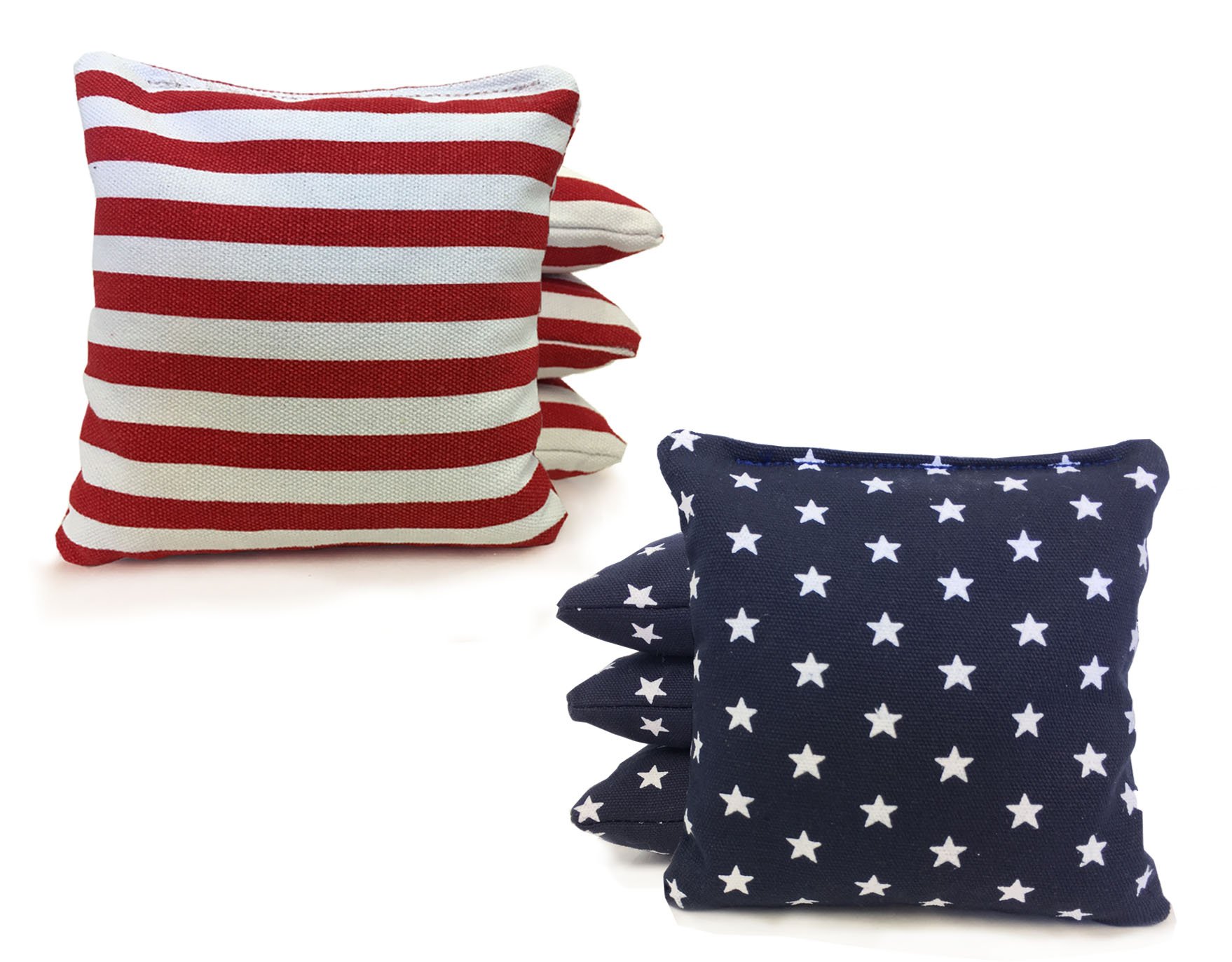 Premium American Flag Wooden Plank Cornhole Board Set - 4'x2' Regulation Size with 8 Bean Bags & Carrying Case - Perfect for Tailgating, Backyard BBQs, Parties, and Outdoor Games - Includes Bonus Ring Light for Night Play