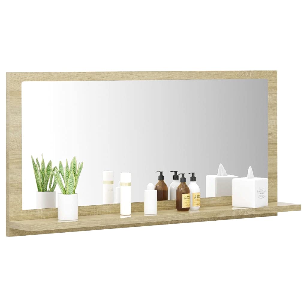 Modern Bathroom Vanity Set with Mirror - Sonoma Oak 31.5