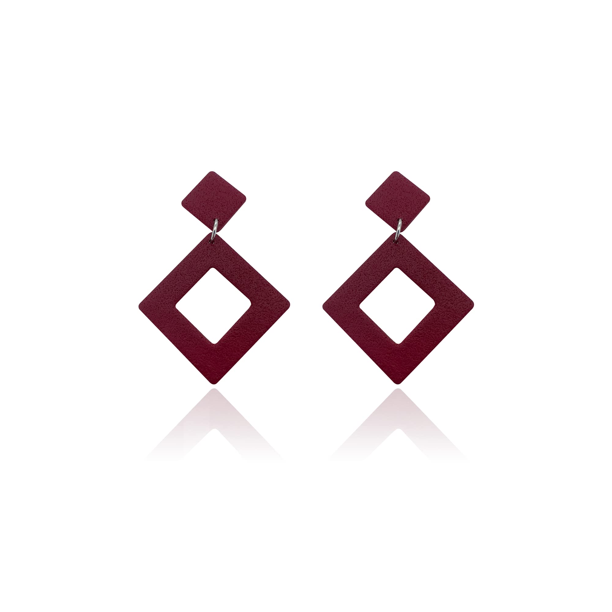 Handmade Lightweight Polymer Clay Red Dangle Earrings - Set of 2 Ruby & Wine Red Jewelry | Unique Gift for Women, Teens & Kids | Perfect for Parties, Weddings & Everyday Wear