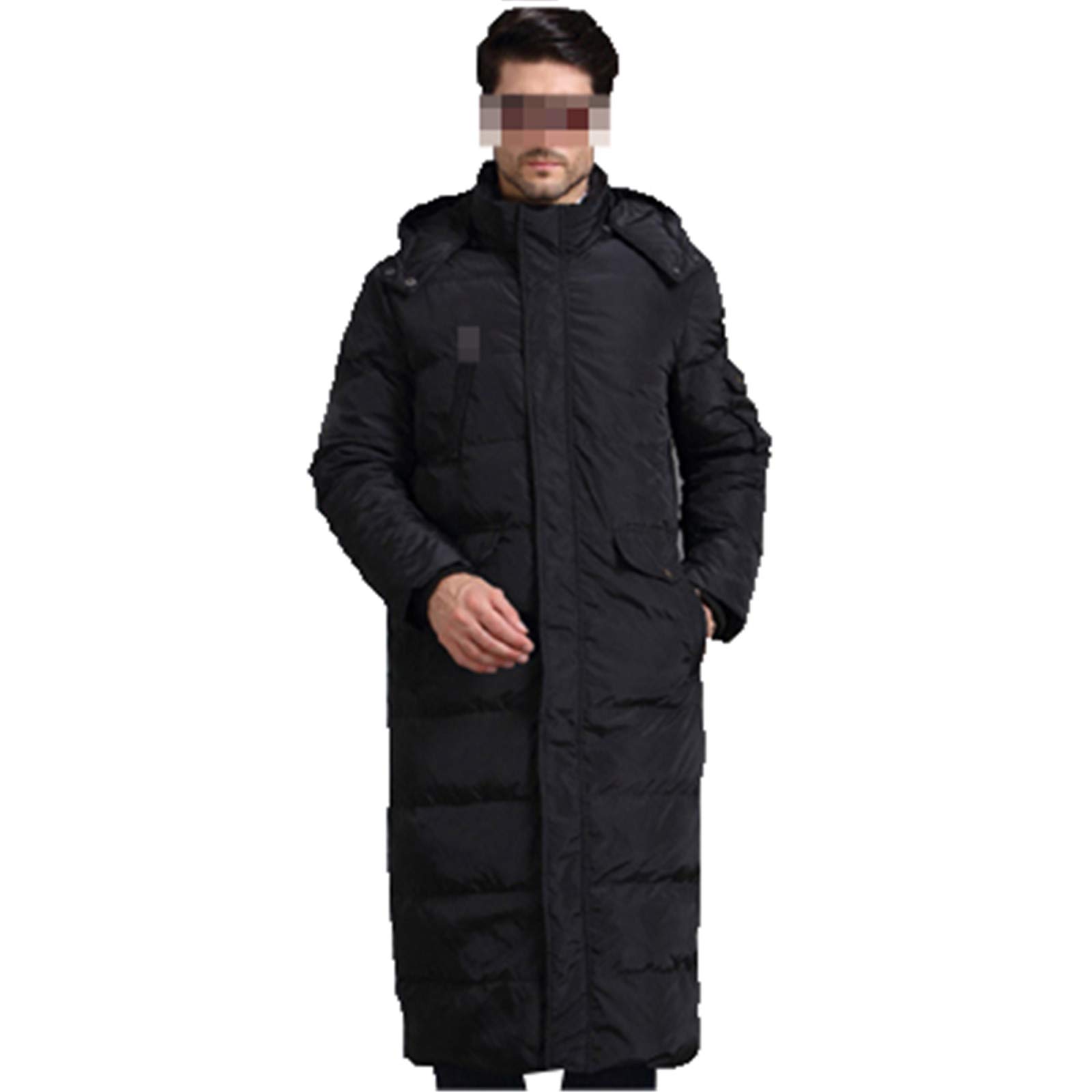 Men's Winter Down Jacket - Thickened Warm Goose Feather Parka Coat with Fur Trim - Long Outerwear for Cold Weather, Outdoor Activities & Casual Wear