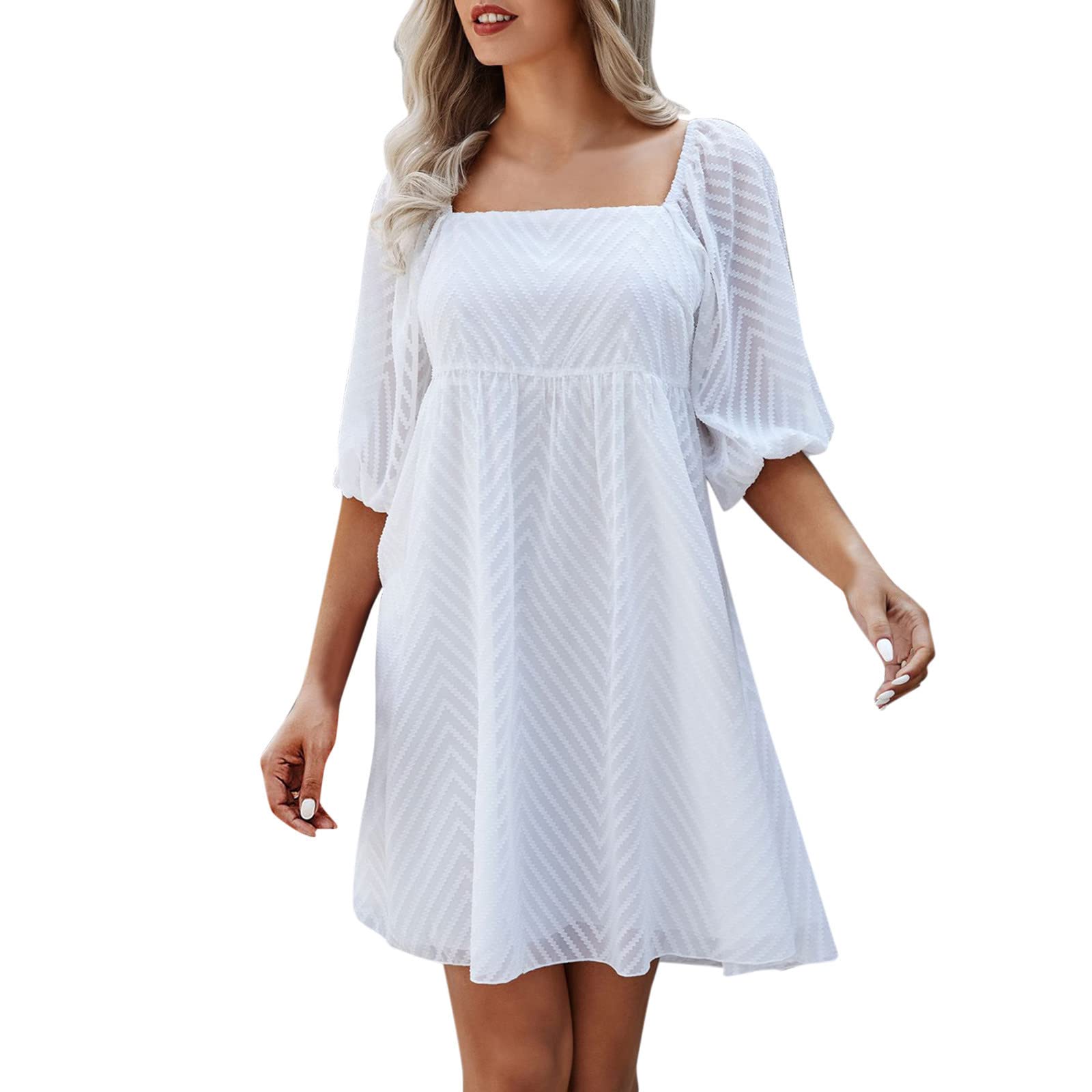 Masbird Women's Summer Sundress 2022 - Short Sleeve Casual T-Shirt Dress for Beach, Vacation & Everyday Wear | Flowy Cute Summer Dress