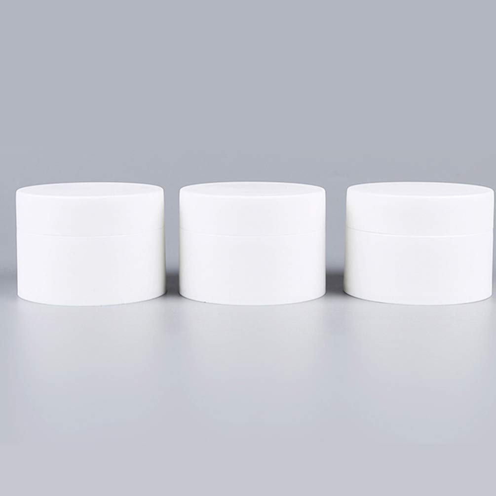 Mobestech 10pcs Empty Plastic Cosmetic Jars - 50g Refillable Cream Containers for Lotion, Powder, Body Cream, Sugar Scrub & Pills | Perfect for DIY Skincare, Travel Storage & Salon Use