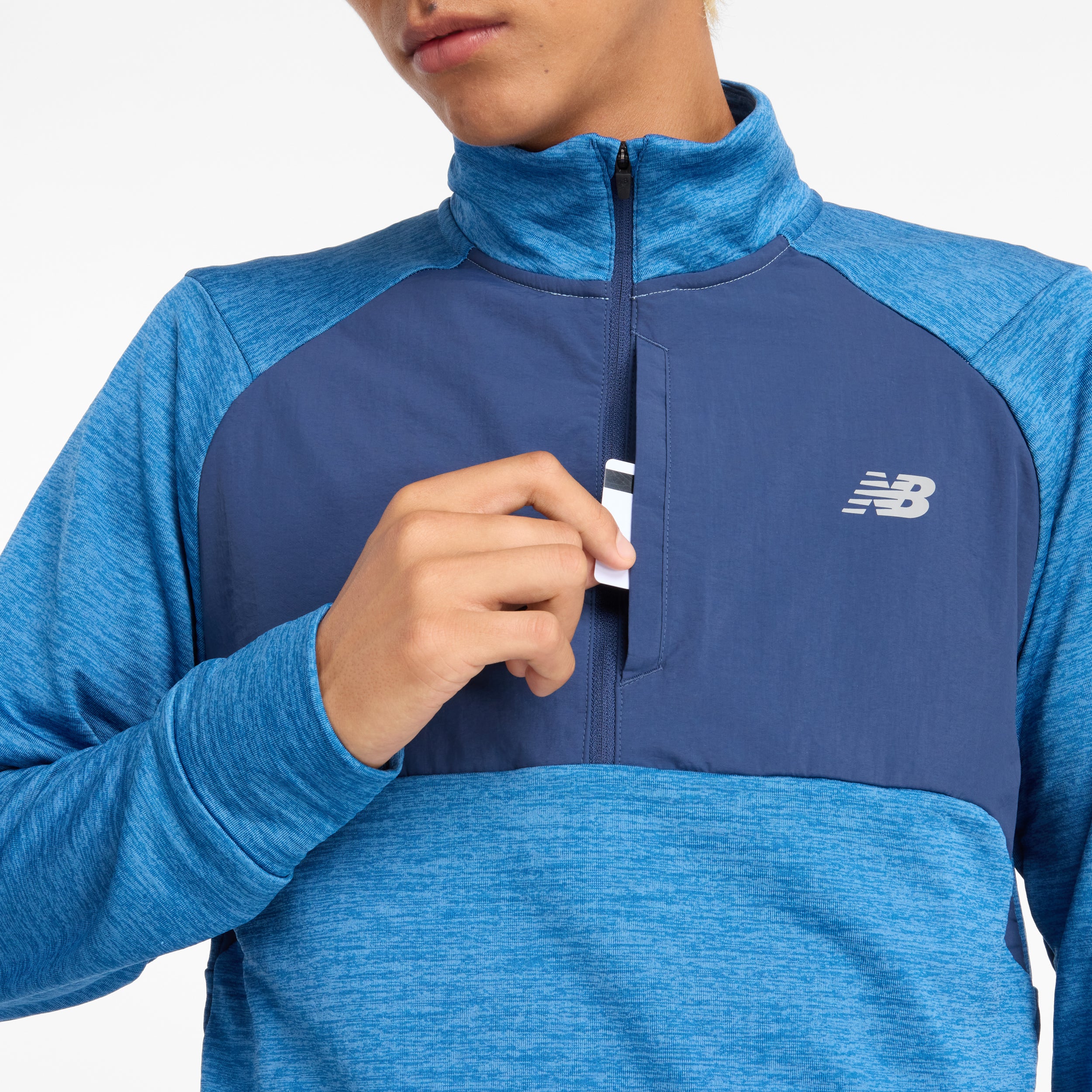 Men's Athletic Heat Grid 1/2 Zip Pullover - Breathable Performance Shirt for Running & Workouts (Hebron Blue) - Ideal for Gym, Jogging & Outdoor Sports