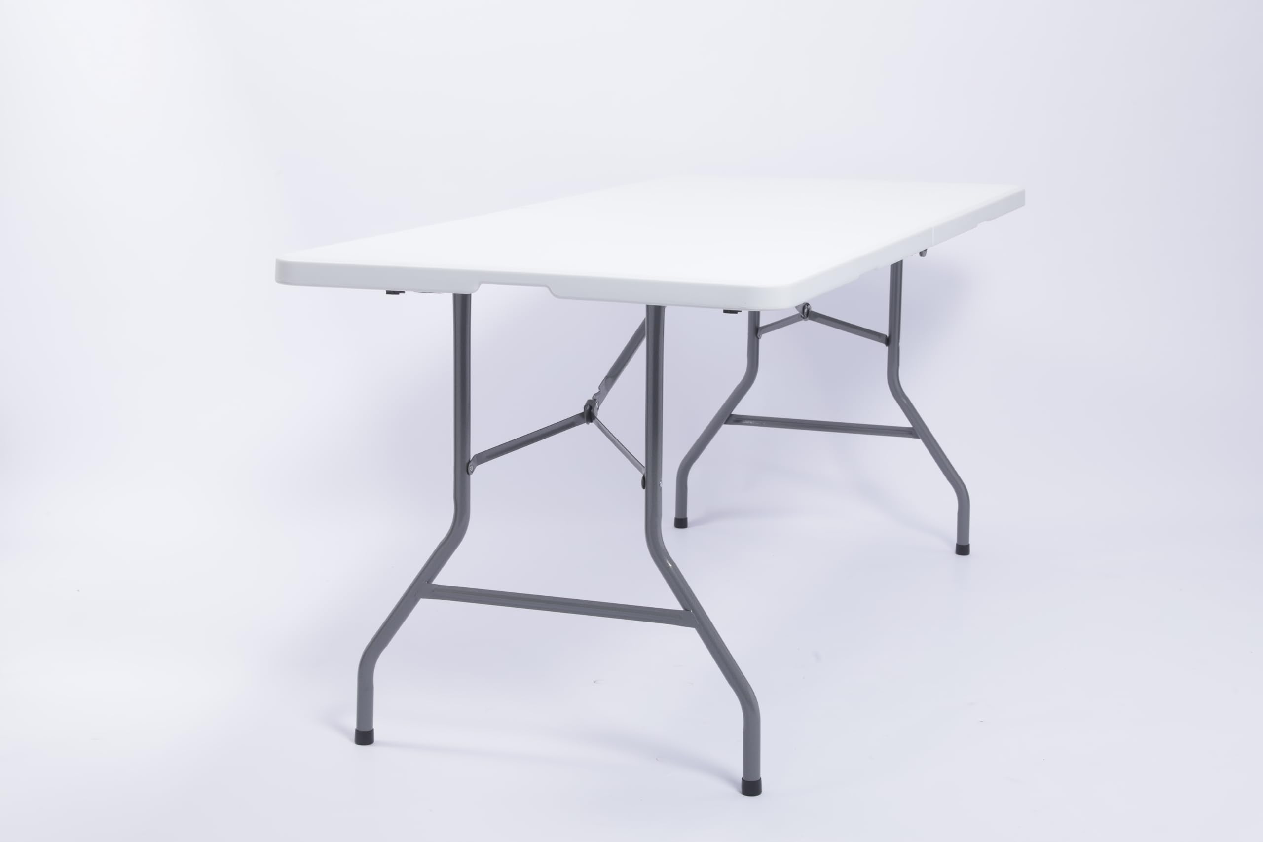 Heavy Duty Plastic Folding Table - Multipurpose Indoor Outdoor Utility Table with Steel Legs & Handle | Portable Picnic, Camping, Dining & Party Table | Perfect for Backyard BBQs, Tailgating, RV Trips & Home Events
