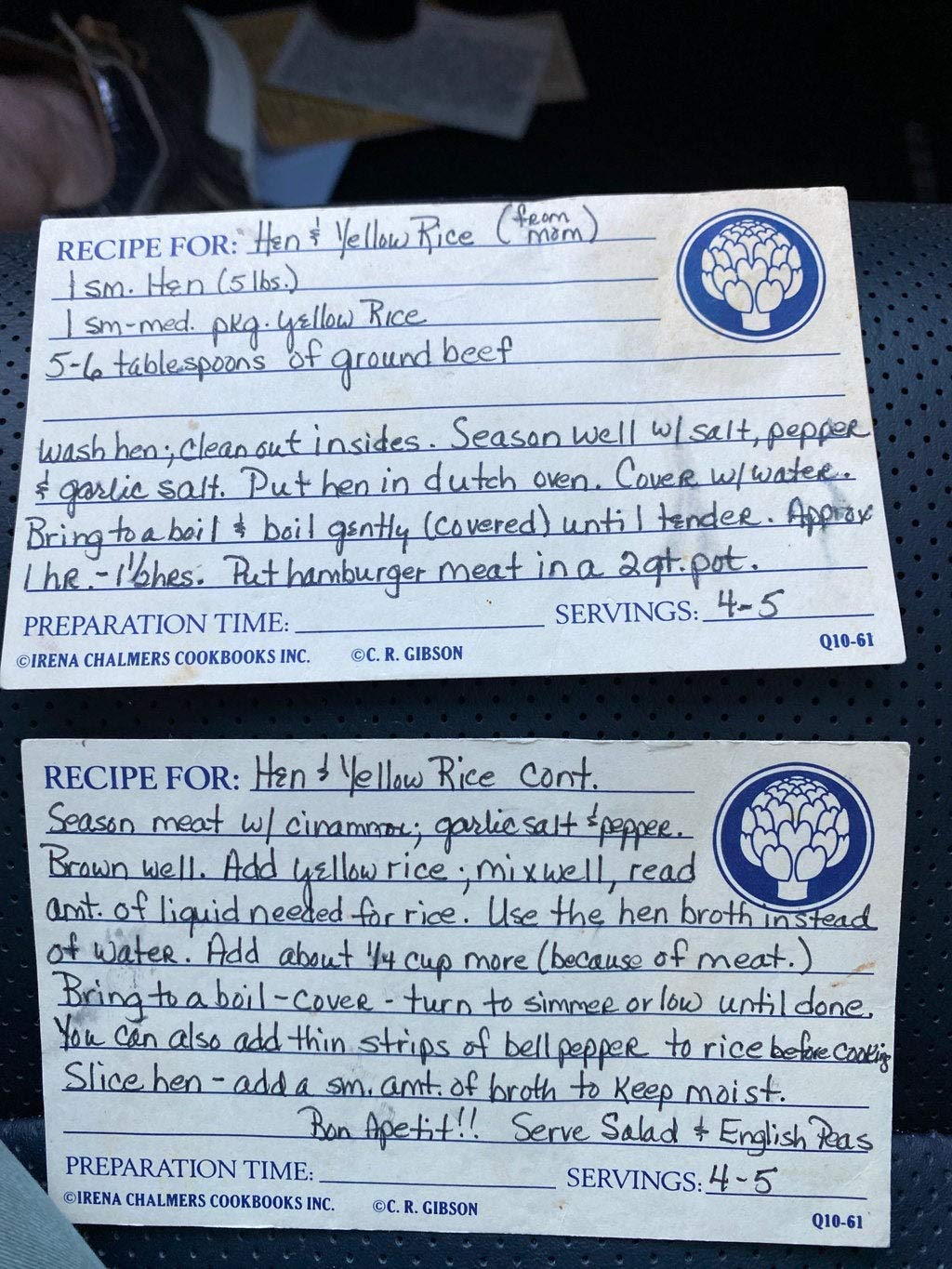 Custom Handwritten Recipe Casserole Dish 9x13