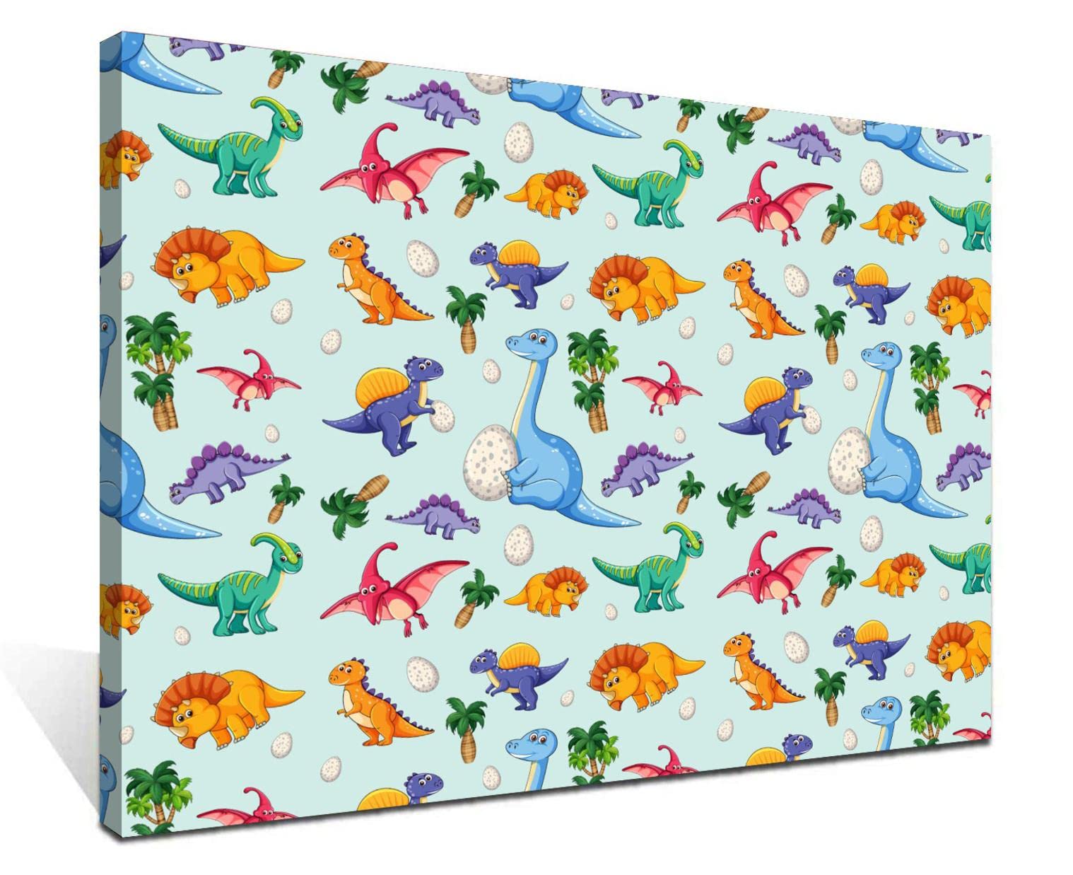 Colorful Dinosaur Wall Art Canvas Painting - 16