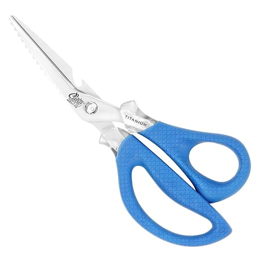 Cuda Titanium Bonded Detachable Marine Shears - 8 Inch Heavy Duty Stainless Steel Fishing & Boating Scissors for Rope, Line & Net Cutting - Perfect for Anglers, Sailors & Outdoor Enthusiasts