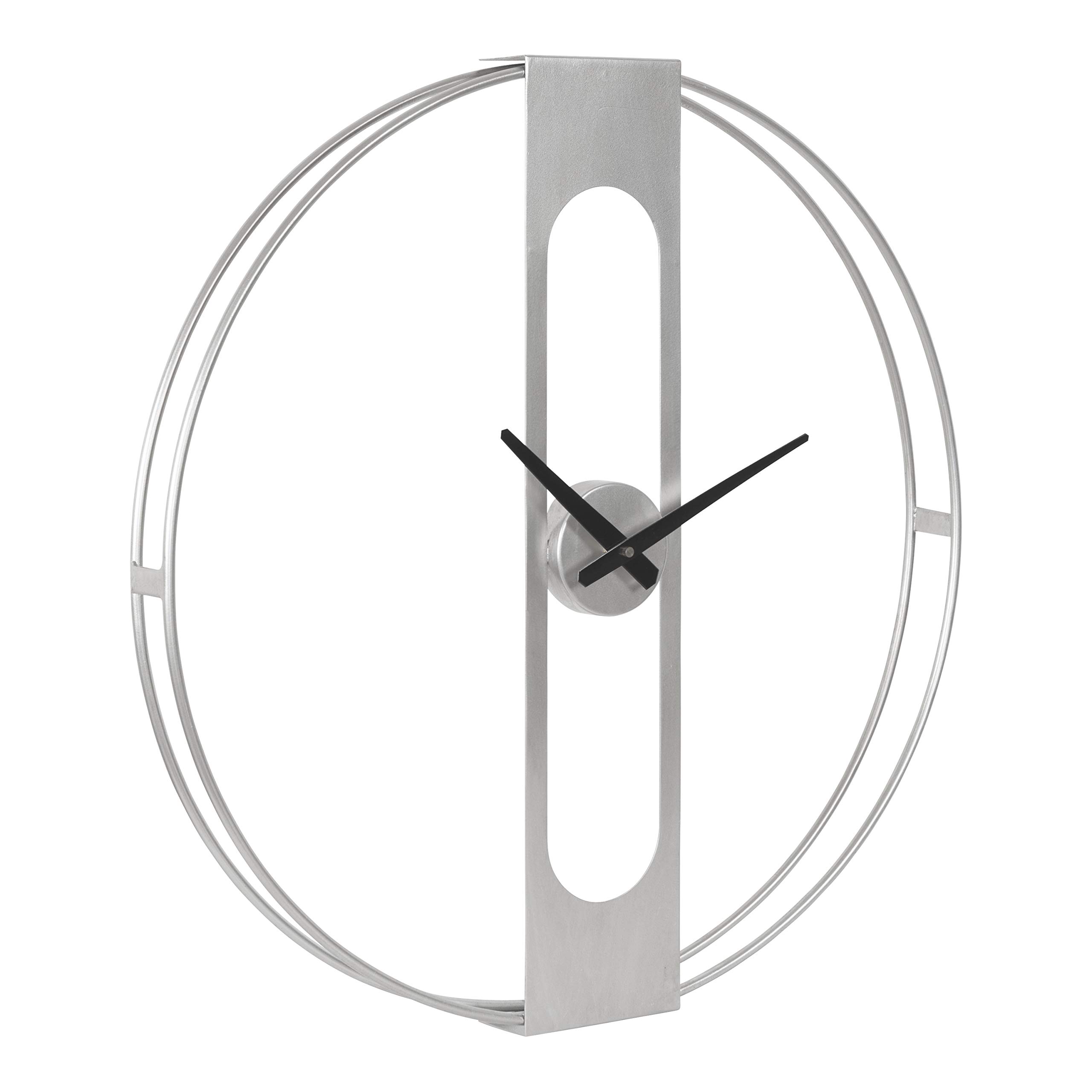 Kate and Laurel Urgo Modern Wall Clock - 22 Inch Silver Wall Mounted Home Decor with Silent Sweep Movement | Perfect for Living Room, Bedroom, Office & Kitchen Decor