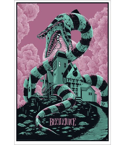 Beetlejuice Movie Poster by Ken Taylor - Vintage Horror Art Print for Home Decor, Theater Room & Halloween Party Decoration