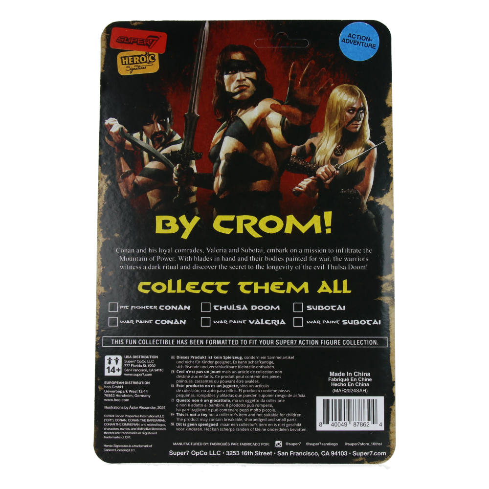 Conan the Barbarian War Paint Action Figure - ReAction Series Wave 2 - Collectible Toy for Fans & Display Scenes