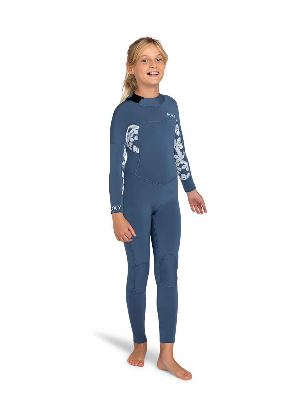 Roxy Girls Swell Series 3/2mm Back Zip Steamer Wetsuit for Kids - Youth Full Body Neoprene Surfing Suit for Cold Water Swimming, Diving & Water Sports