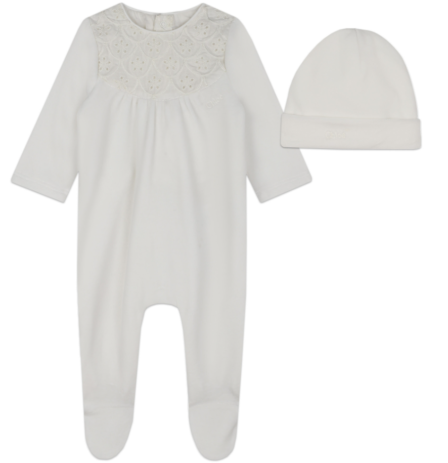 Chloe Baby Footie and Hat Set - Soft Cotton Pajamas & Matching Hat for Newborns 1-6 Months - Perfect for Sleepwear, Photo Shoots, and Gift Giving