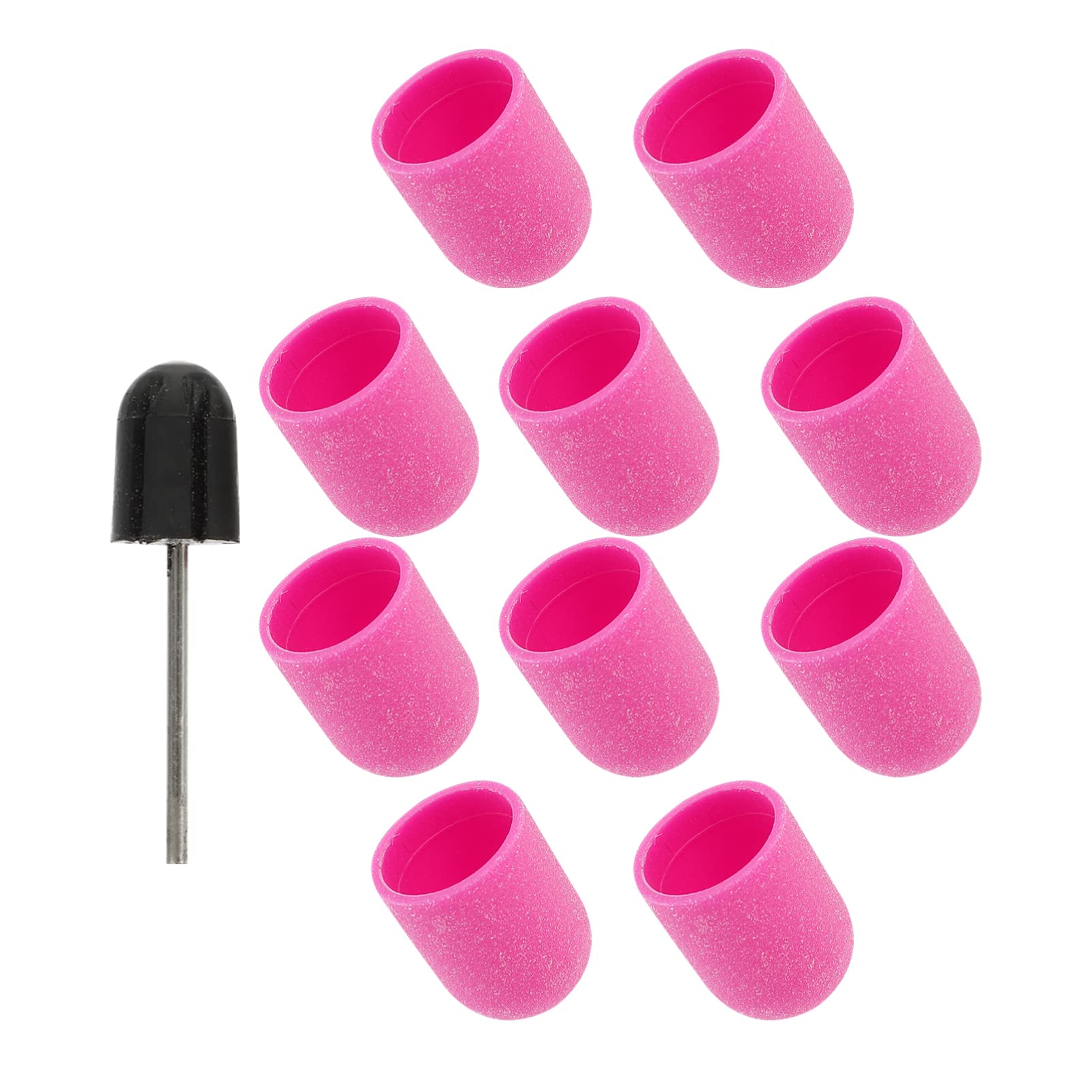 FOMIYES 10-Piece Ceramic & Carbide Nail Drill Bit Set with 180-Grit Sanding Bands & Block for Professional Manicures & Pedicures - Perfect for Salon, Home Use & DIY Nail Art