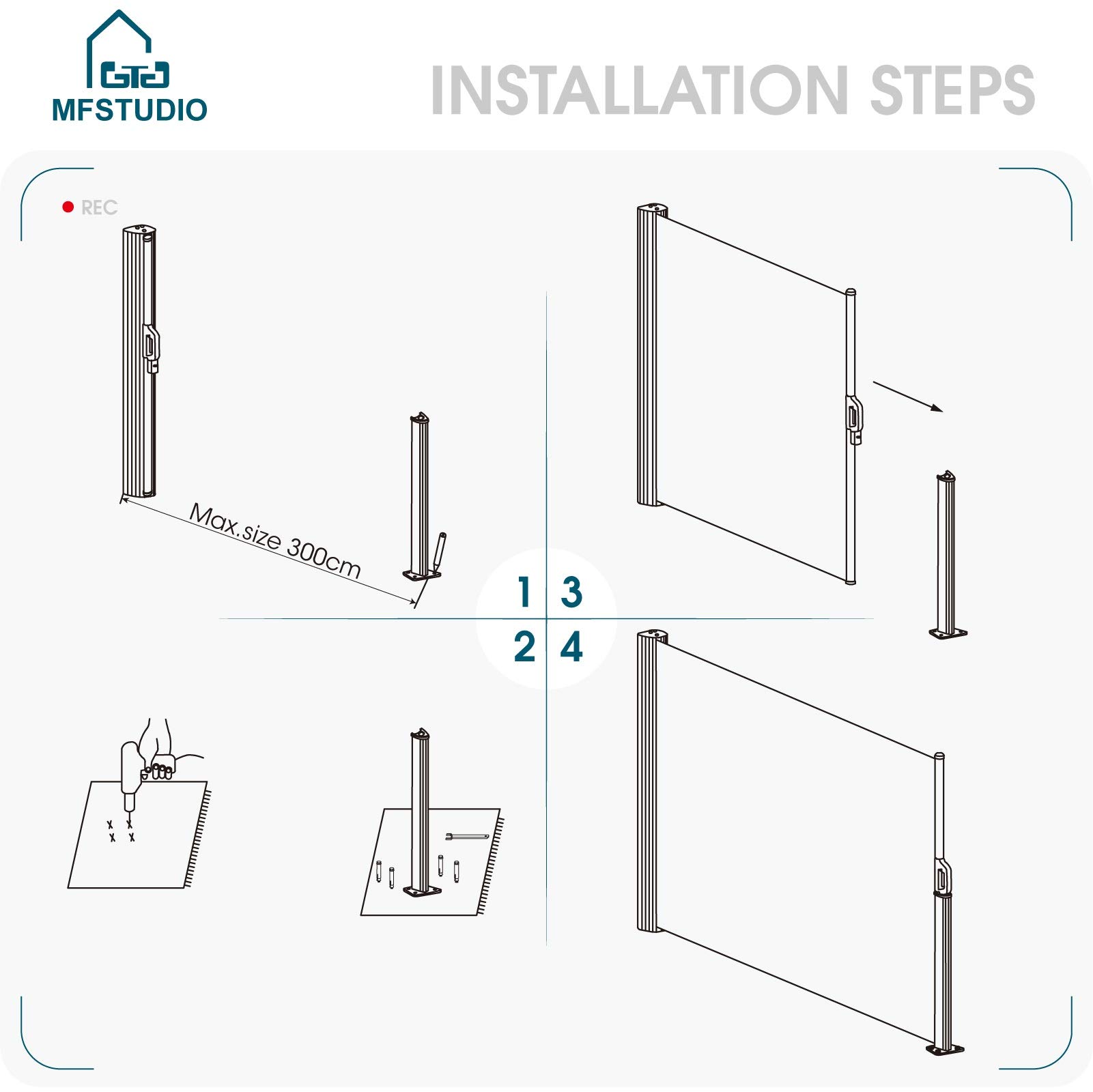 MFSTUDIO Retractable Side Awning - 118