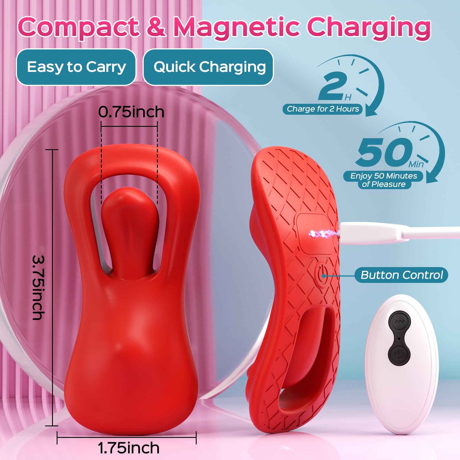 Remote Control Wearable Vibrator for Women - 9 Powerful Vibration Modes, Tongue-Shaped Clitoral Stimulator, Discreet Panty Vibrator for Solo Play & Couples - Perfect for Home Use, Travel & Spicing Up Relationships