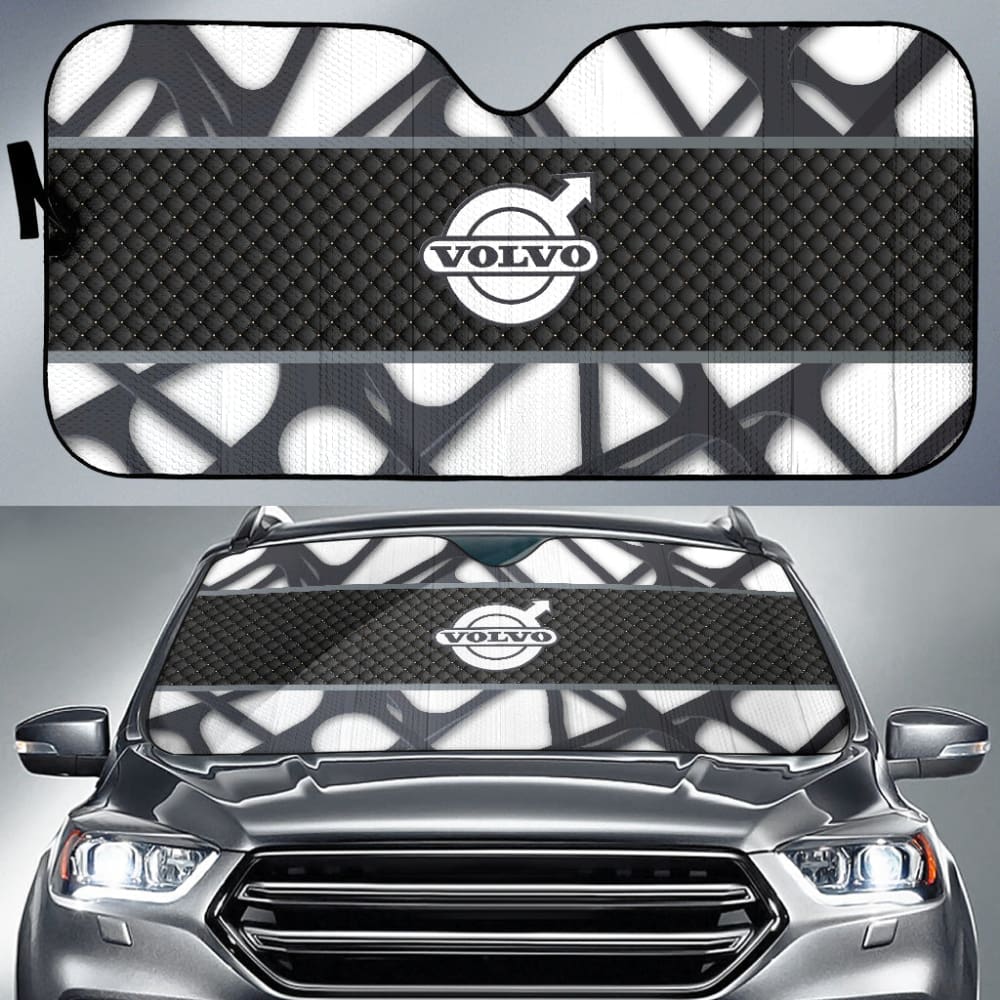 Volvo Car Sun Shades - Black and White Themed UV Protection Window Shades for Volvo Vehicles | Perfect for Summer, Road Trips & Parking Outdoors