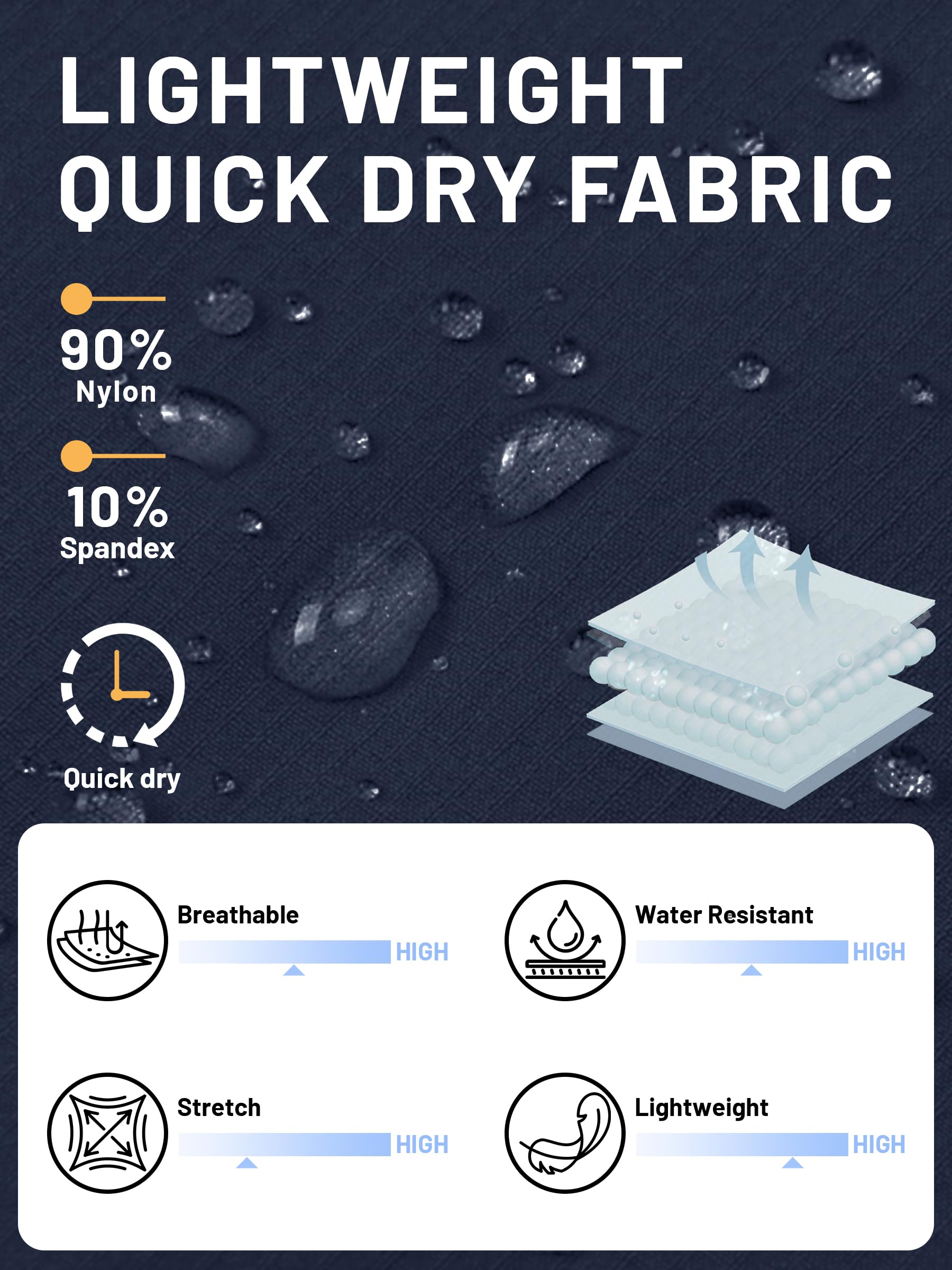 TACVASEN Men's Quick Dry Cargo Shorts - Lightweight Summer Outdoor Hiking & Work Shorts for Active Lifestyles - No Belt Included | Perfect for Camping, Travel & Casual Wear