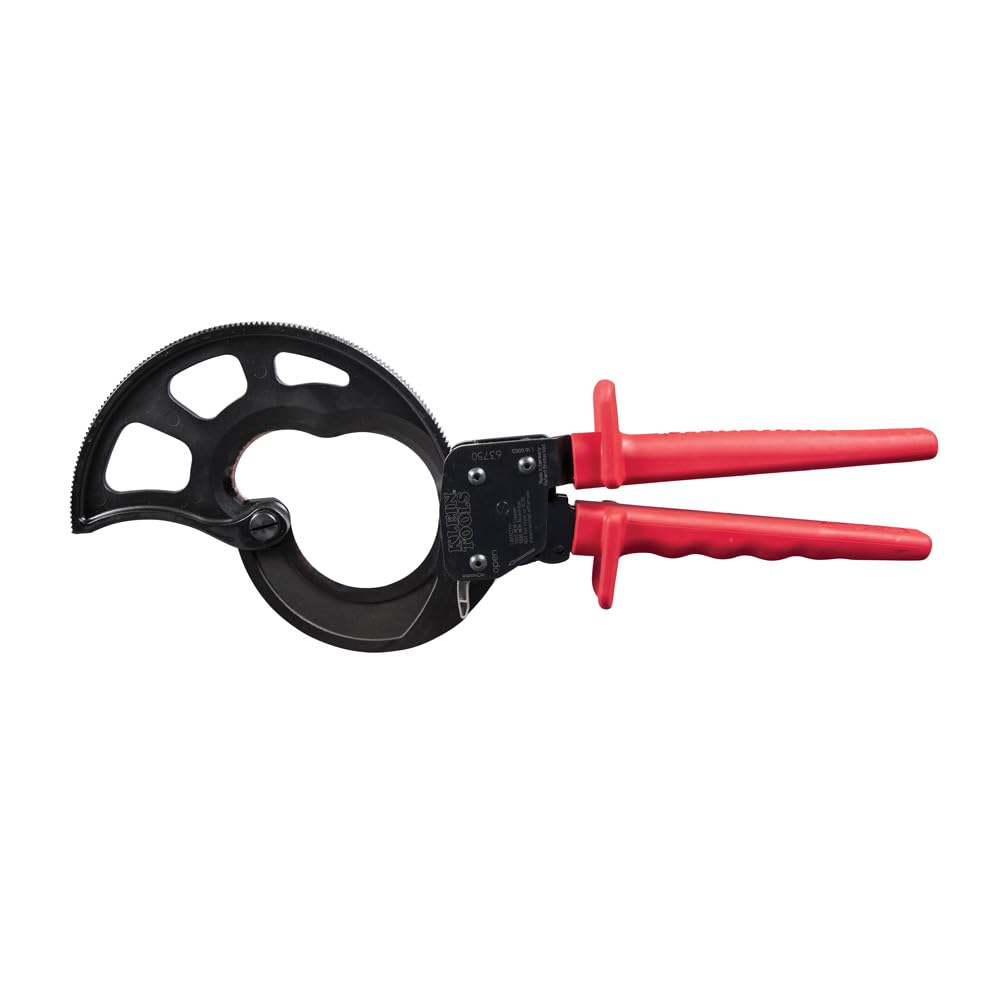 Klein Tools 63750 Ratcheting Cable Cutter - Professional 1000 MCM Wire Cutting Tool for Electricians | Perfect for Cable Preparation & Electrical Installations