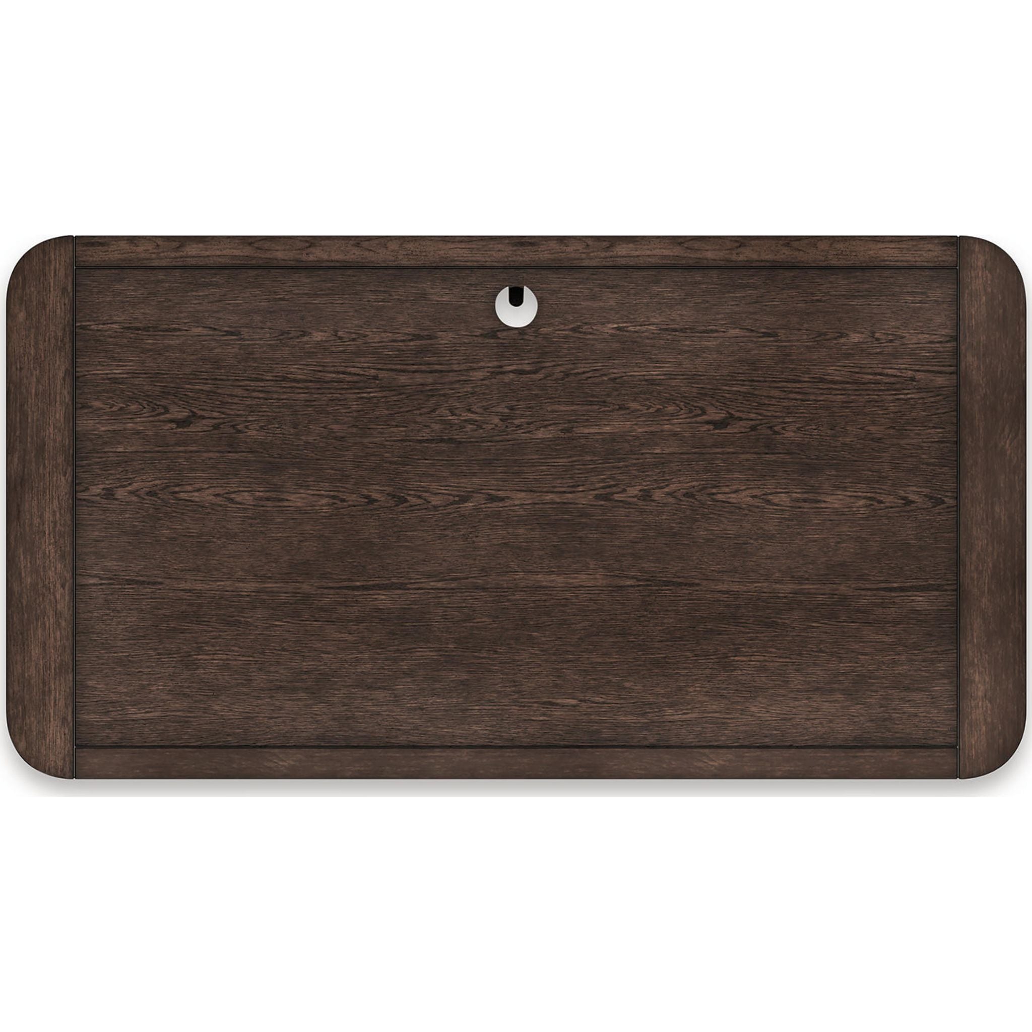 Breckington Dark Brown Wooden Desk - Modern Home Office Desk with Storage | Perfect for Small Spaces, Study Rooms & Remote Work