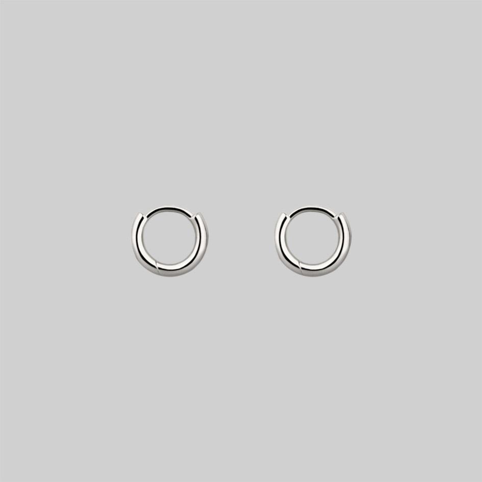 Simple Silver Clicker Hoop Earrings 10mm - Minimalist Stud Earrings for Women - Perfect for Everyday Wear, Parties & Gifting