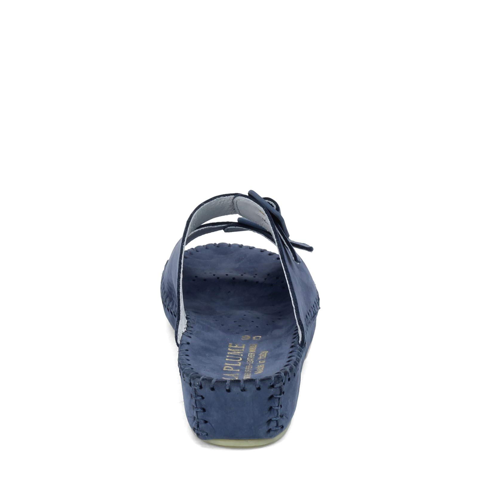 La Plume Women's Jen Sandal - Denim Nubuck Leather Comfortable Casual Shoes Size 40 M (US 9) for Summer Outings, Beach Walks and Everyday Wear