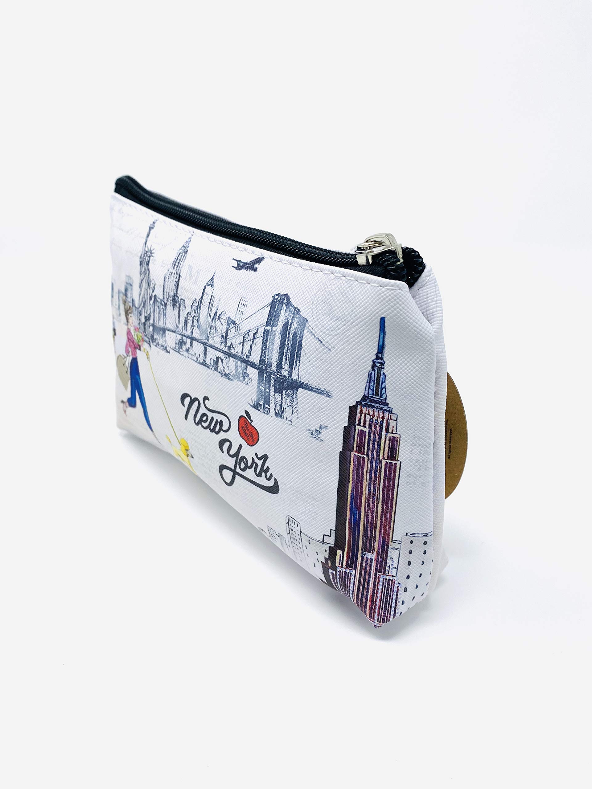 Cute New York Souvenir Zipper Pouch for Girls & Women - Travel Cosmetic Bag, Makeup Purse (JP-330104H) - Perfect for Travel, School & Daily Essentials Storage
