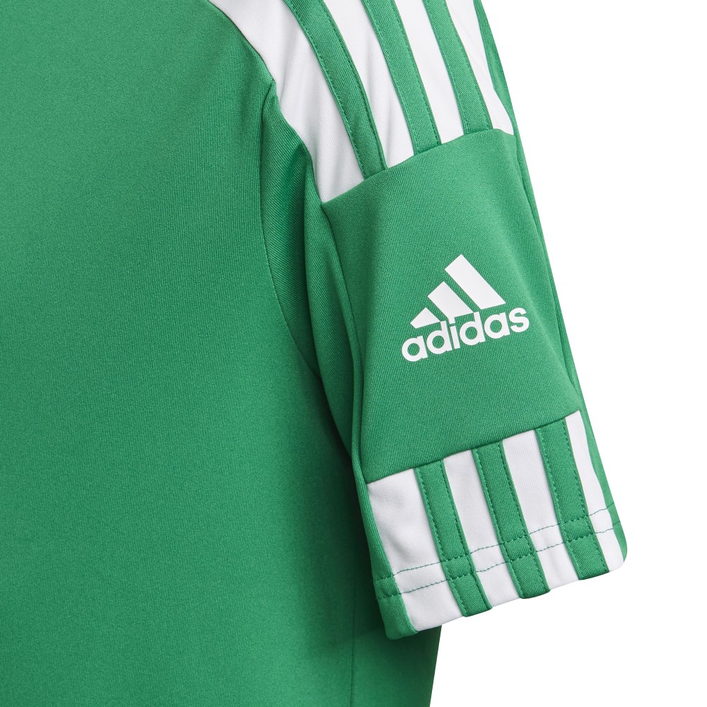 Adidas Youth Squadra 21 Soccer Jersey - Green & White Stripe - Breathable Performance Shirt for Kids - Perfect for Training & Match Play