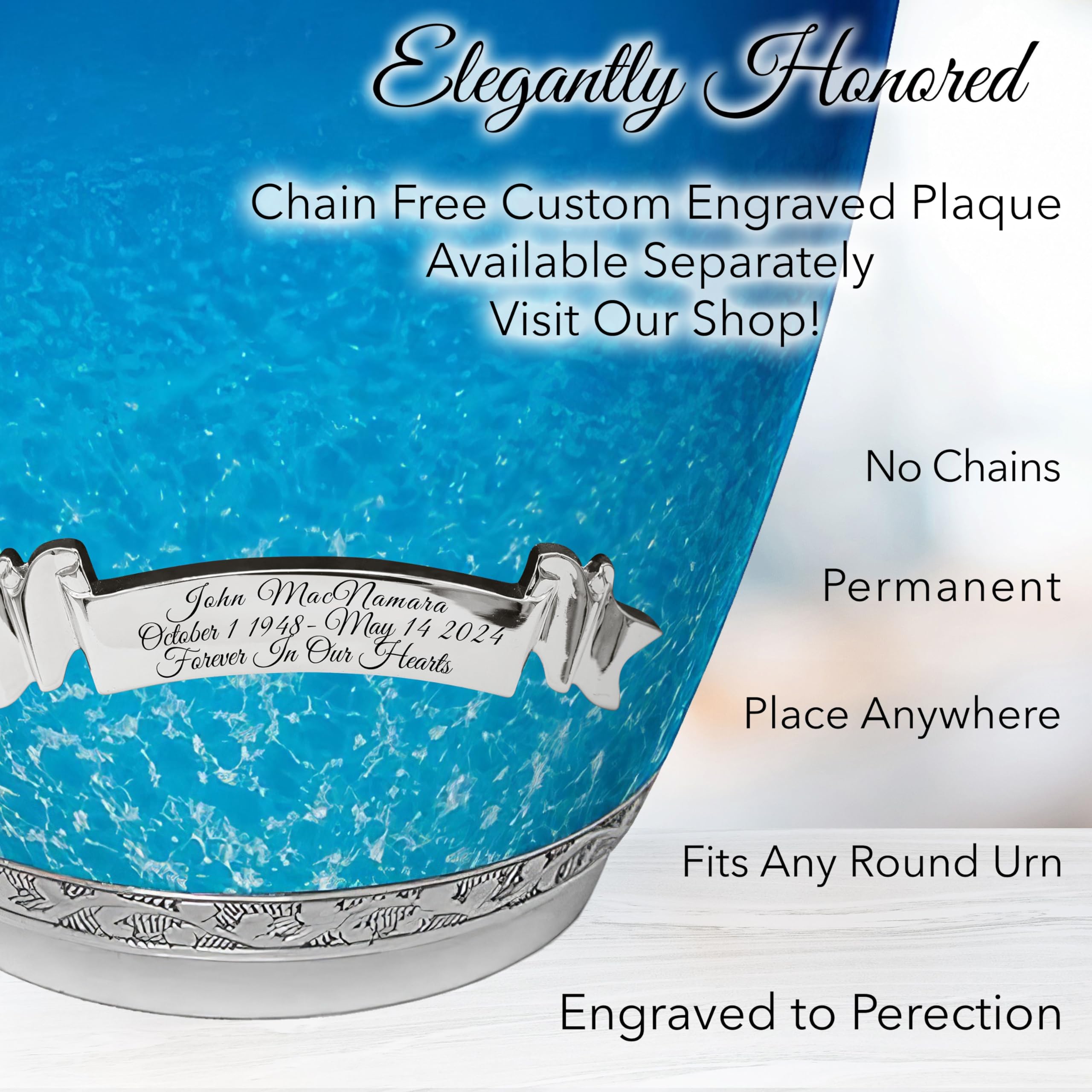 Extra Large Ocean Tranquility Cremation Urn for Adult Male Ashes - Personalized Handcrafted Decorative Urn for Human Ashes - Perfect for Memorial Services, Home Display & Honoring Loved Ones