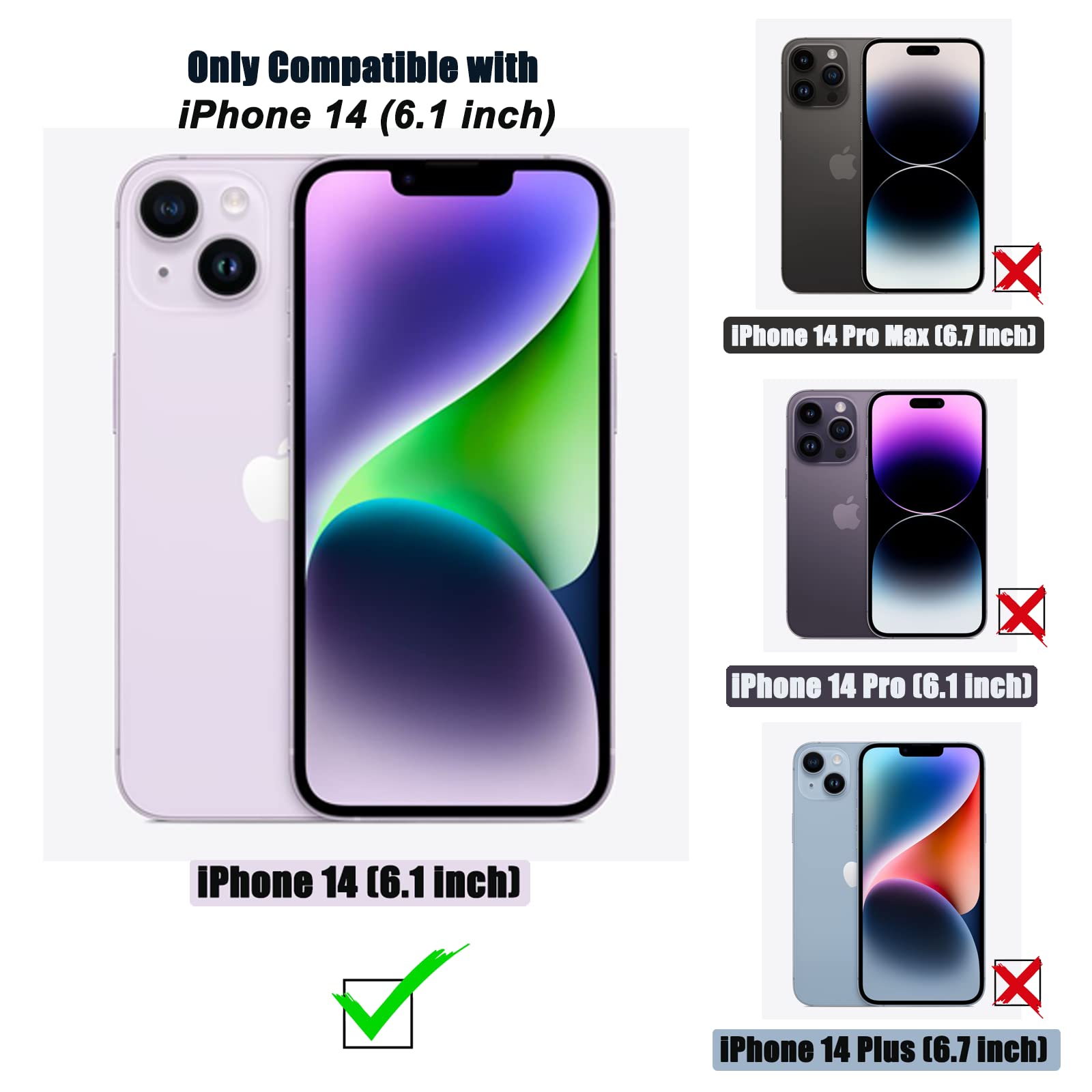 360° Rotatable Magnetic Ring Stand Case for iPhone 14 - [Magsafe Compatible] Protective Phone Cover with Adjustable Stand & Ring Holder - Luxury Clear Women's Case for iPhone 14 (Black) - Perfect for Hands-Free Viewing, Selfies & Secure Grip