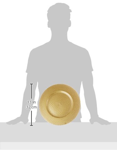 Jay Round Spiral Glass Gold Charger Plate - Elegant Dinnerware for Wedding, Party & Holiday Decor - Perfect for Formal Dining, Buffet Serving & Table Setting